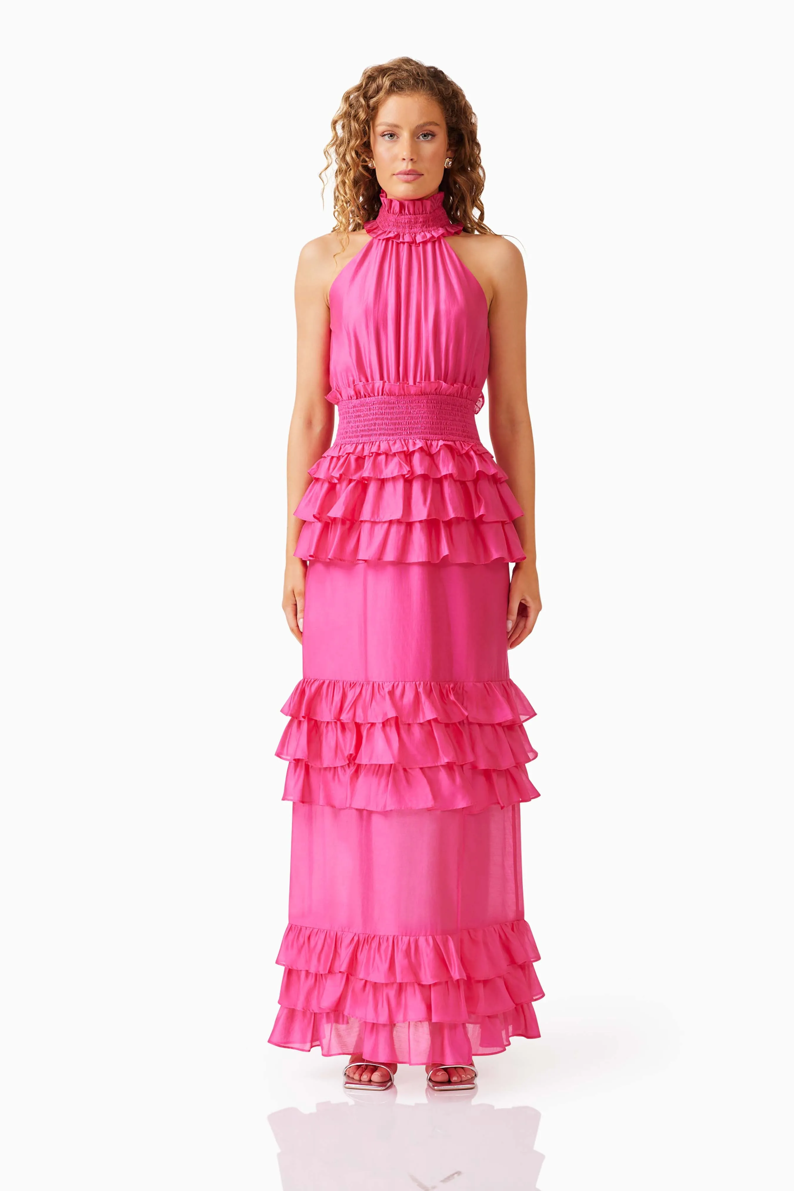 Kalani Halter Maxi Dress in Pink sold by Elliatt