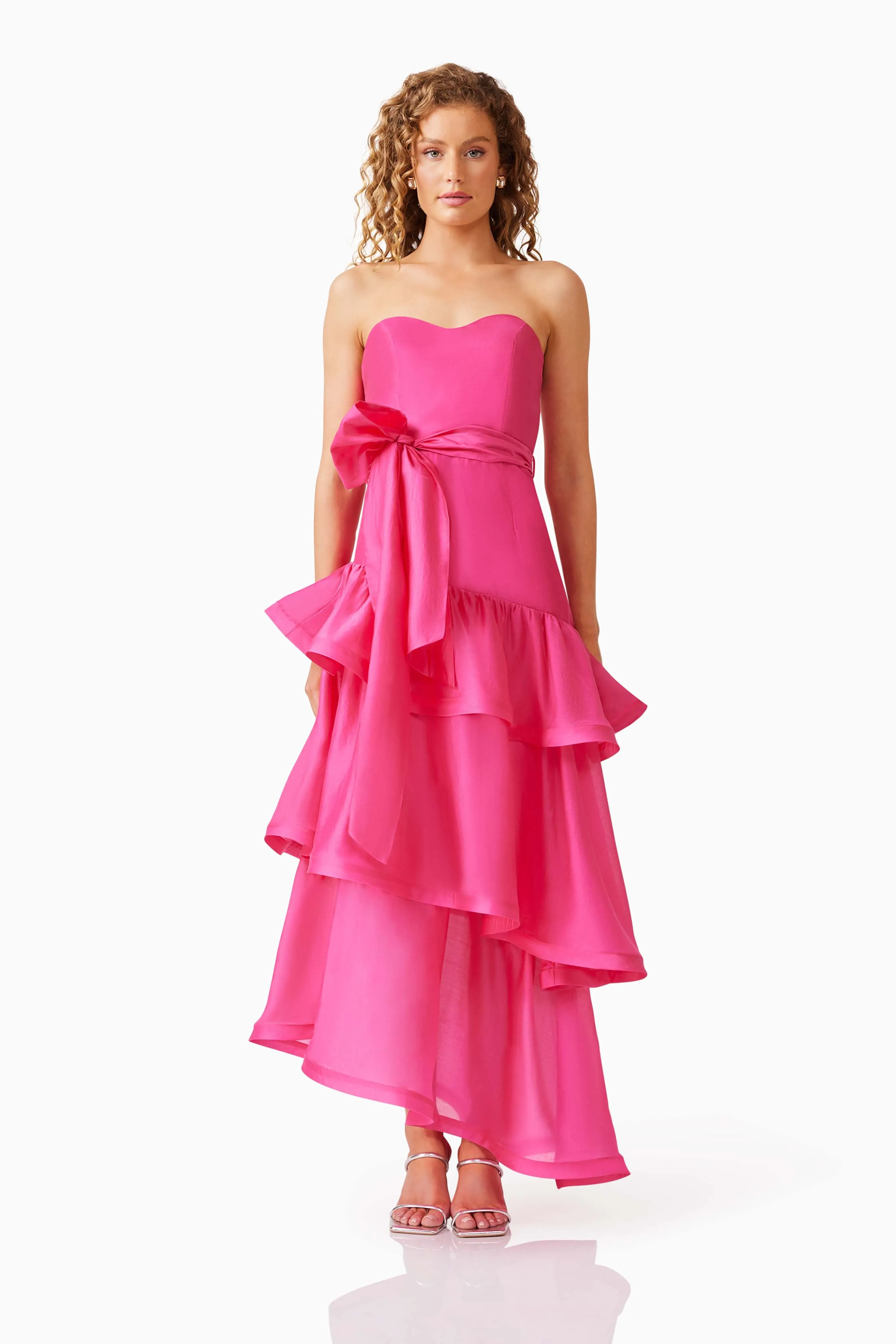Kalani Strapless Maxi Dress in Pink sold by Elliatt