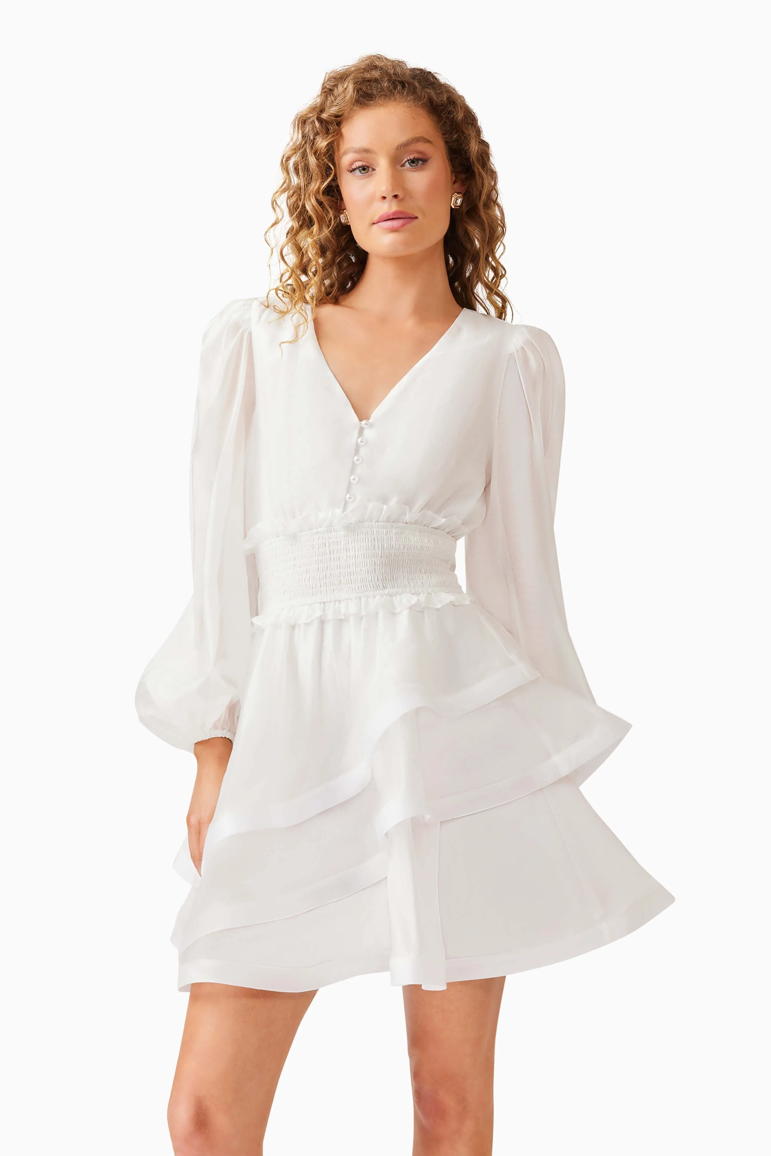 Kalani Long Sleeve Mini Dress White sold by Elliatt product image thumbnail 2
