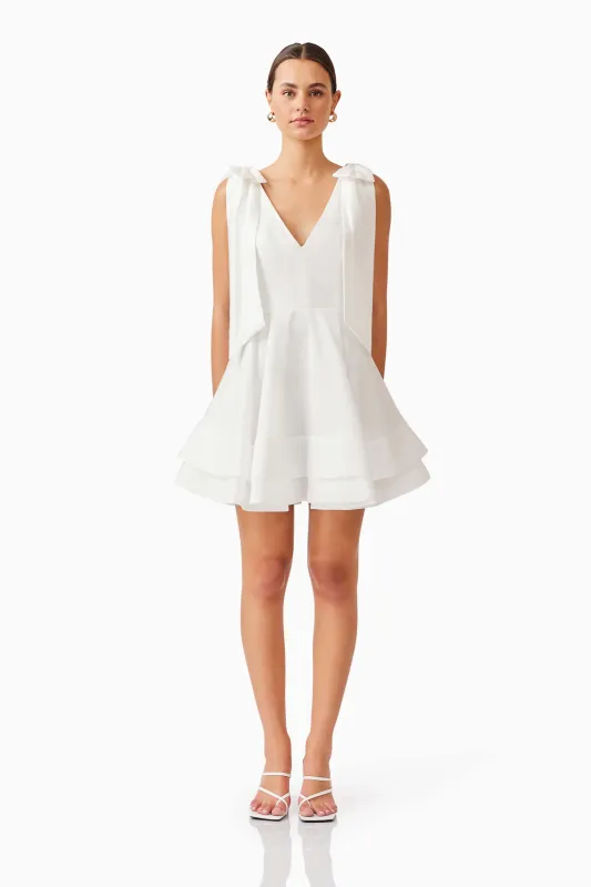 Kalani Mini Dress in White sold by Elliatt
