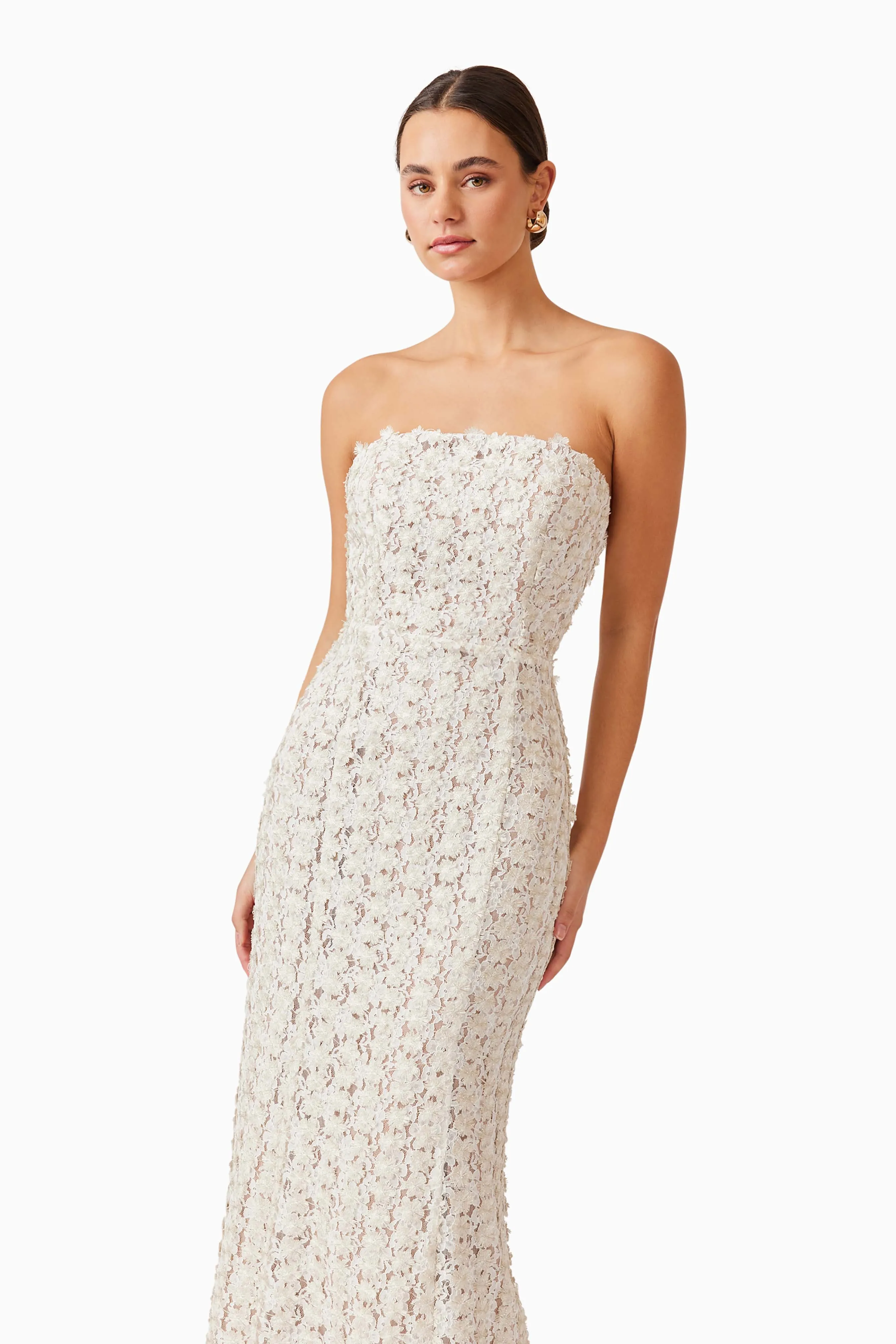 Cali Strapless Midi Dress in White sold by Elliatt product image thumbnail 5