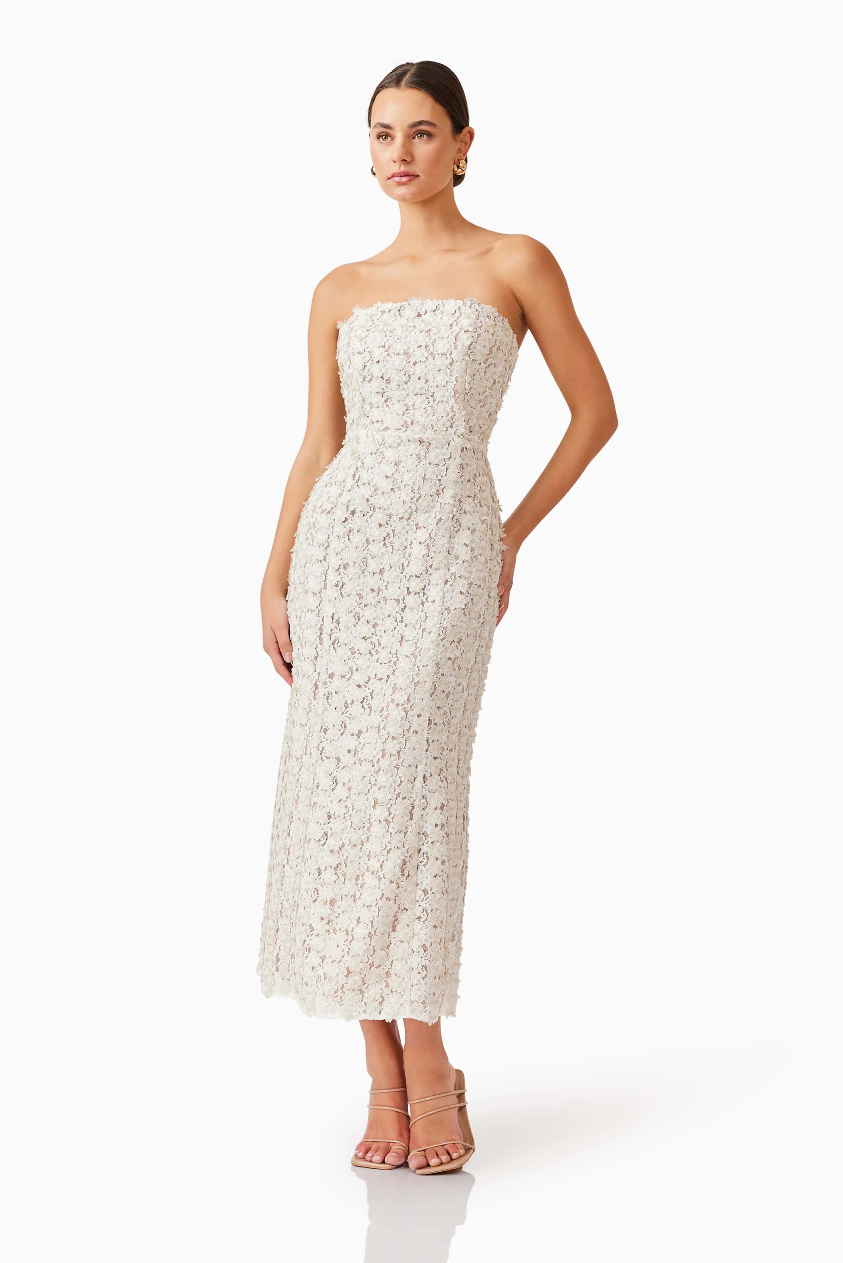 Cali Strapless Midi Dress in White sold by Elliatt product image thumbnail 3