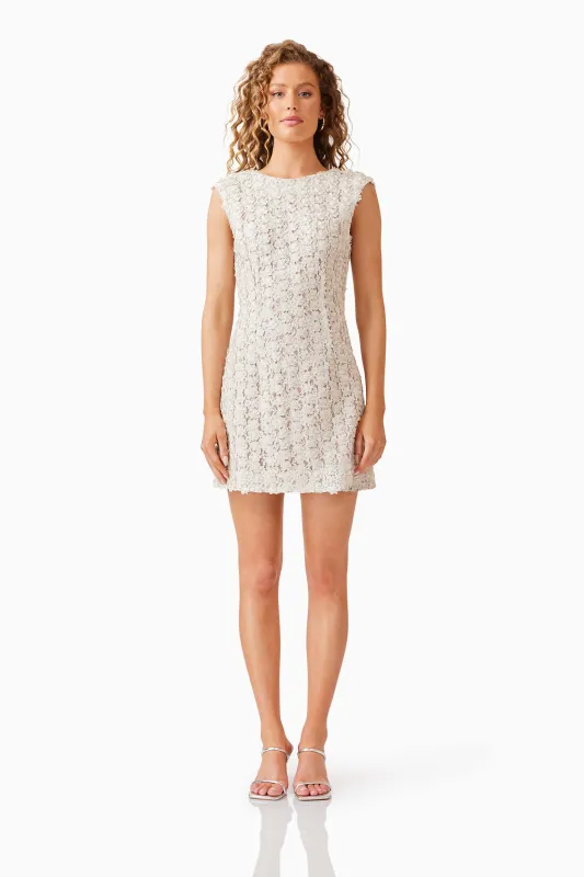 Cali Shift Mini Dress in White sold by Elliatt