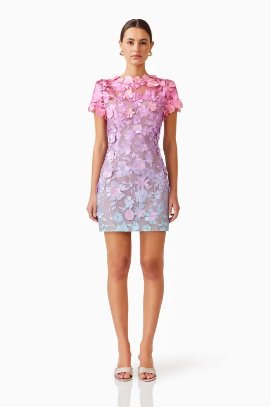 Elle Mini Dress in Pink & Blue Ombre sold by Elliatt