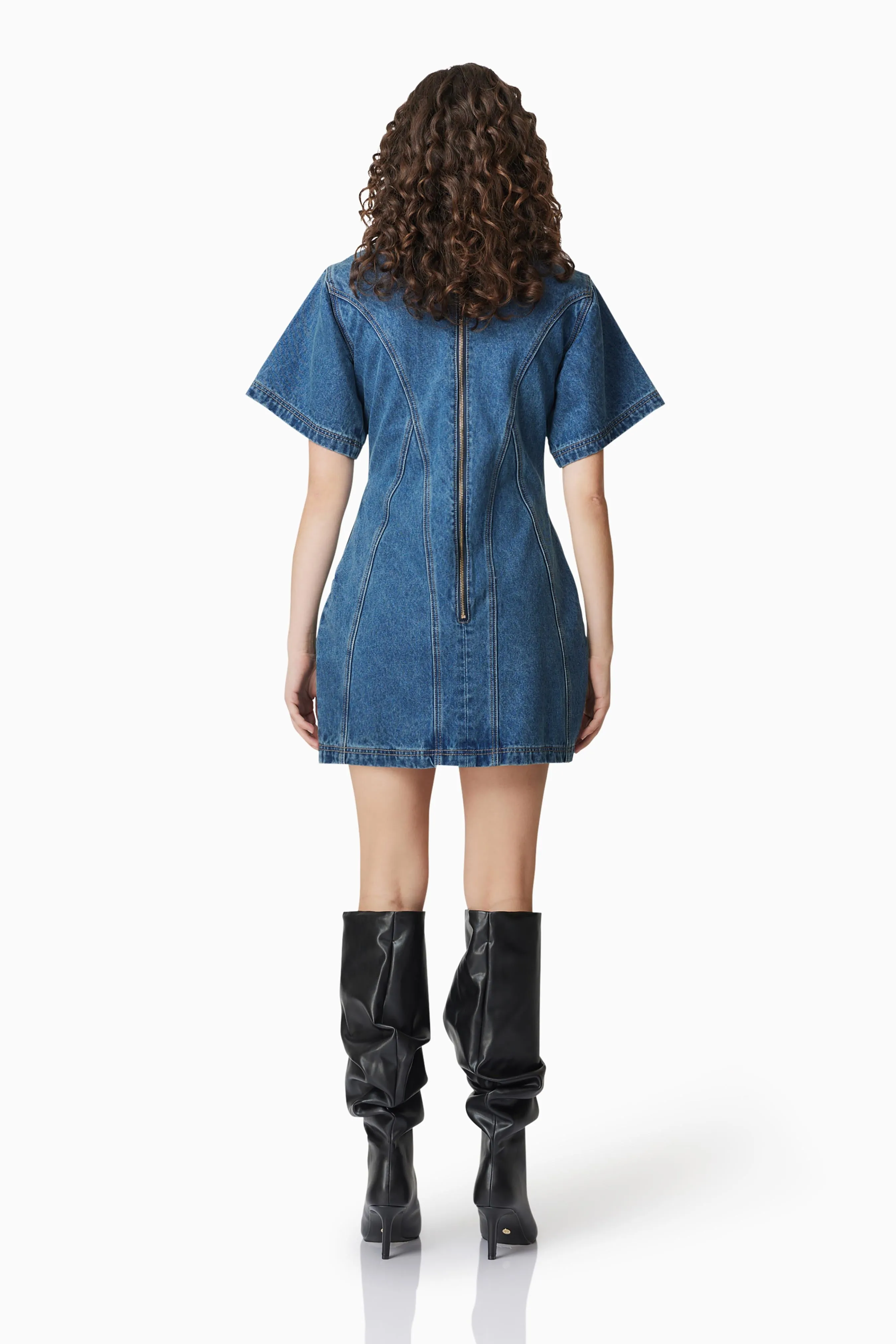 CURAAE Clara Denim Mini Dress sold by Elliatt product image thumbnail 4
