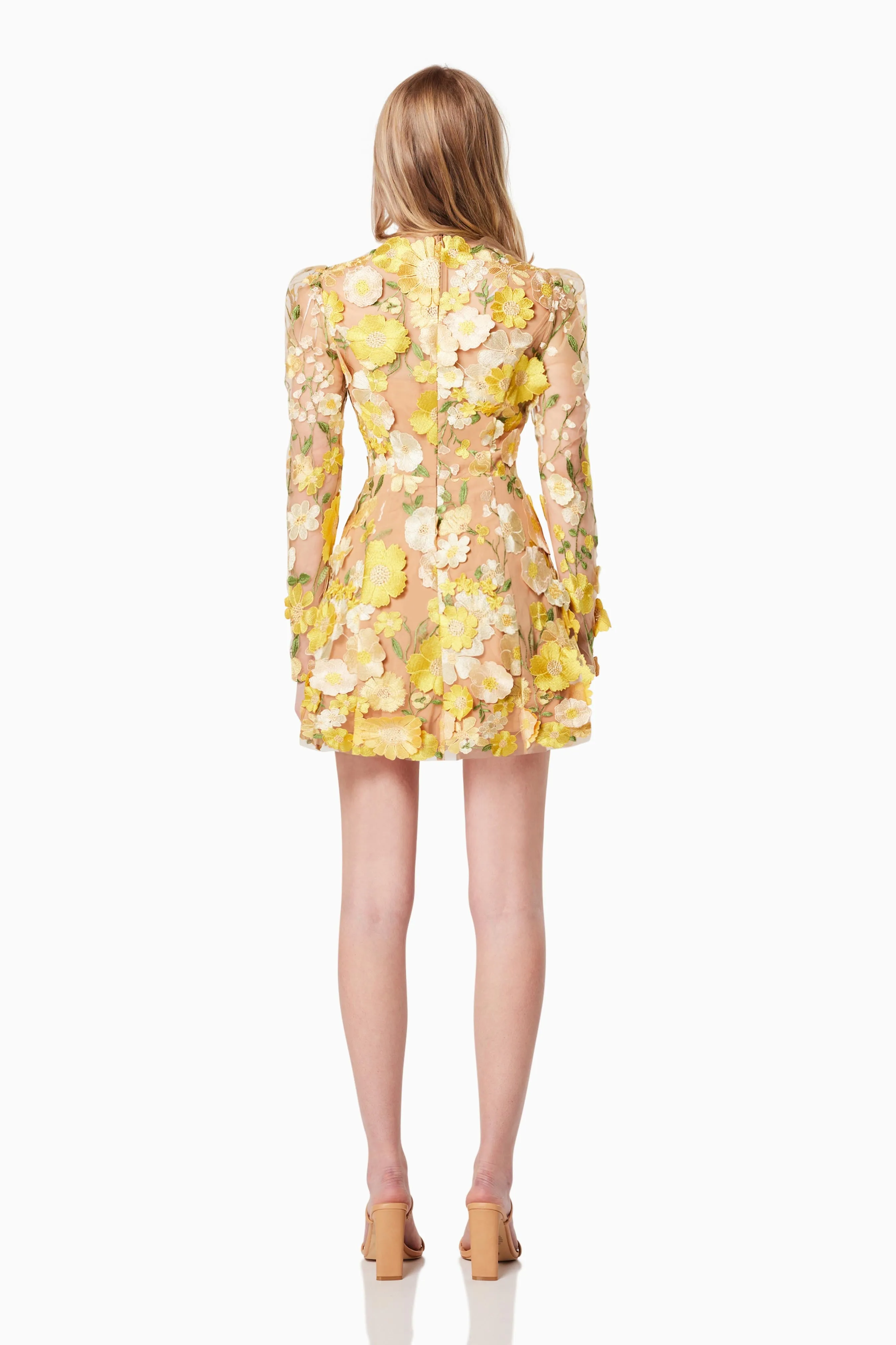 Goldenvoice 3D Floral Mini Dress In Yellow sold by Elliatt product image thumbnail 5
