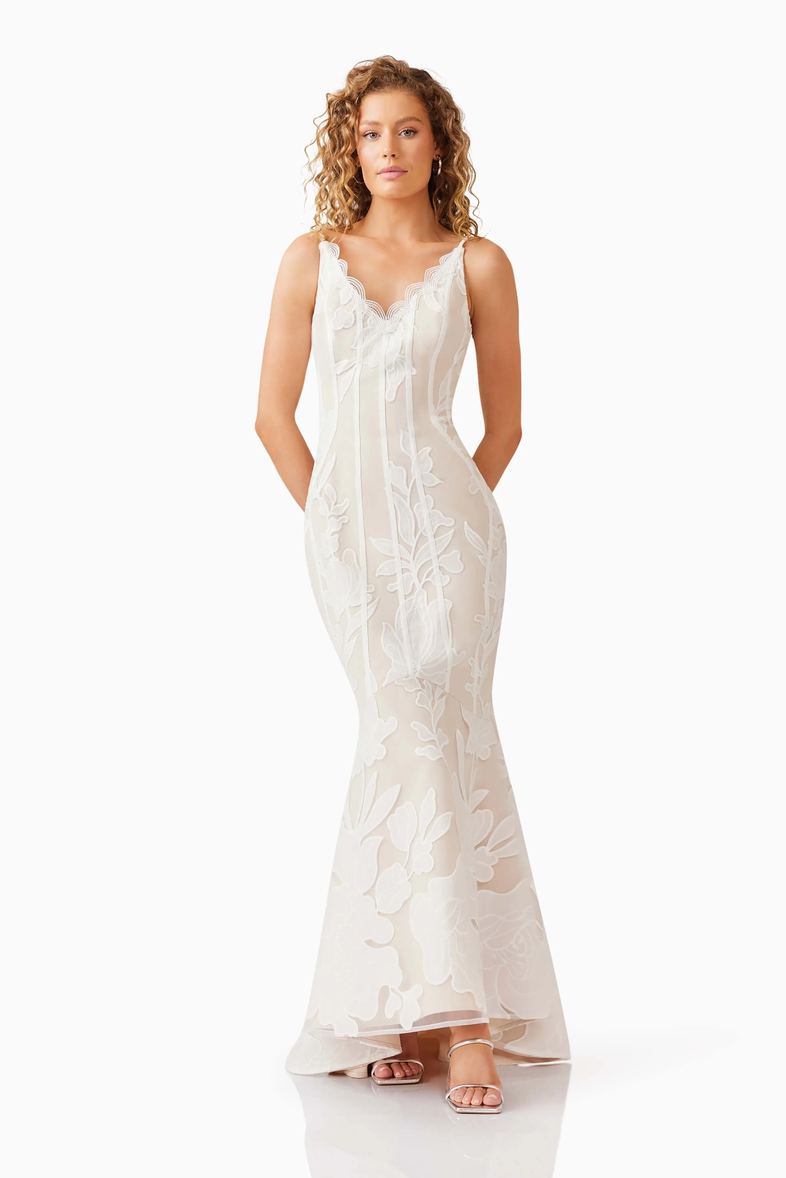 Florian Lace Gown in White sold by Elliatt