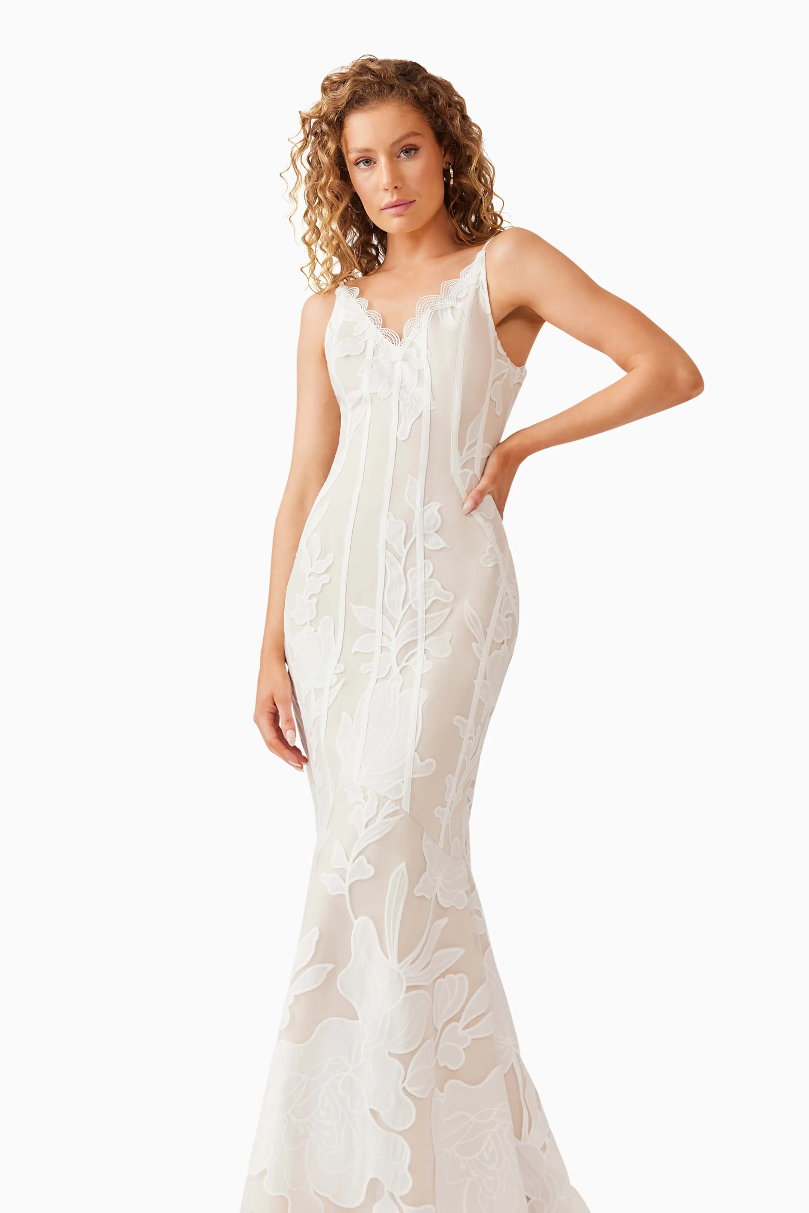 Florian Lace Gown in White sold by Elliatt product image thumbnail 3