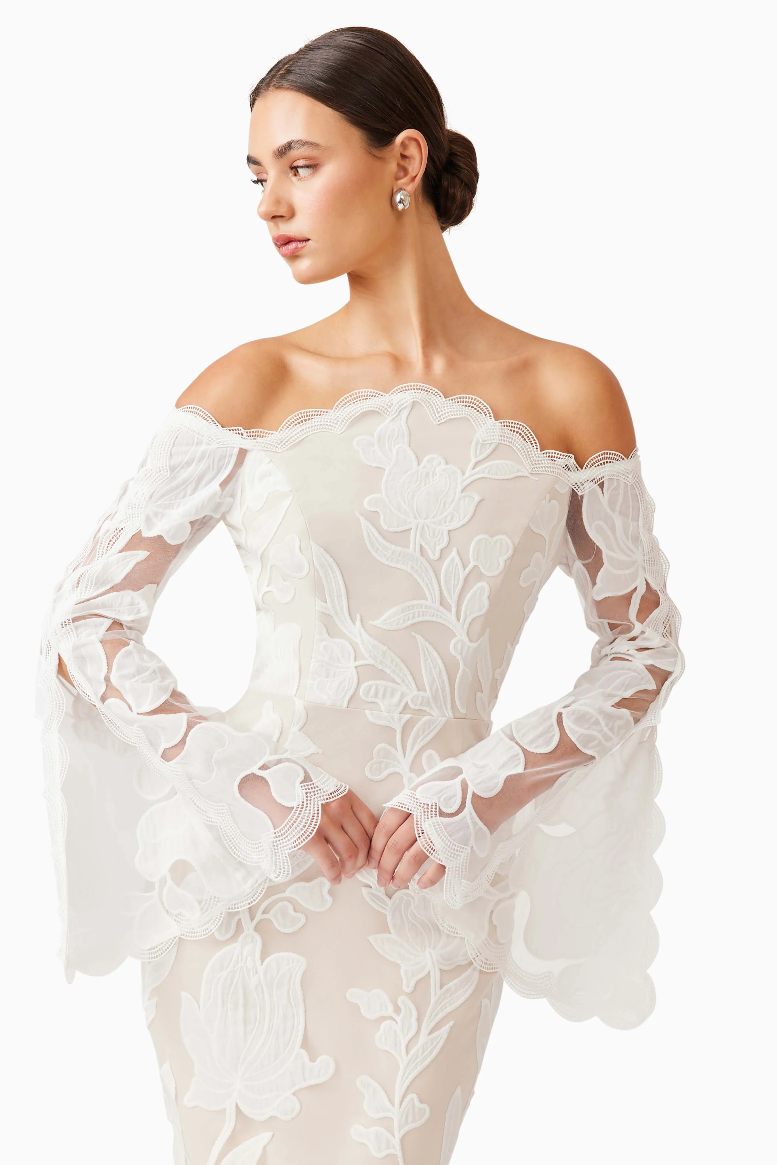 Florian Lace Midi Dress in White sold by Elliatt product image thumbnail 5