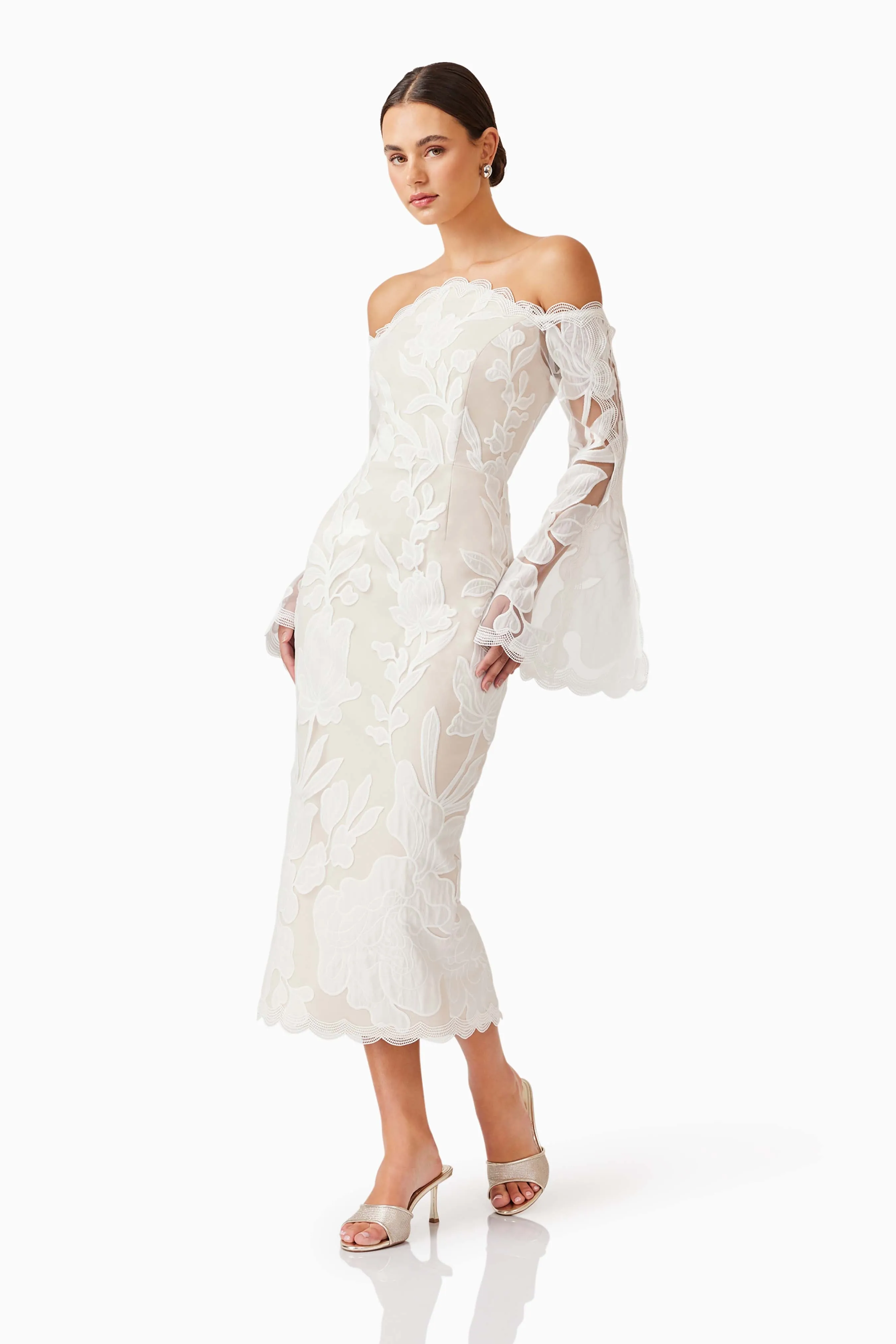 Florian Lace Midi Dress in White sold by Elliatt product image thumbnail 3