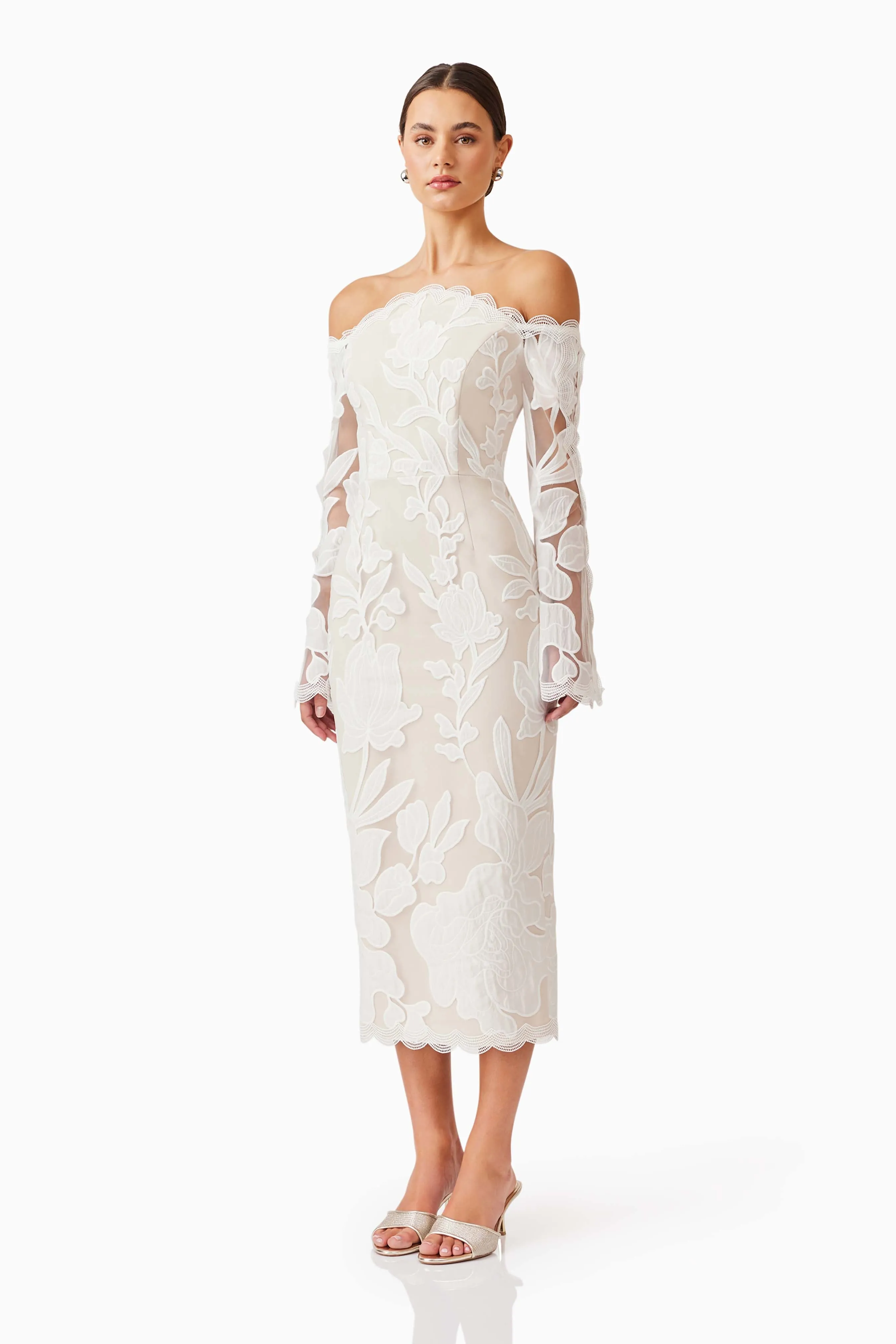 Florian Lace Midi Dress in White sold by Elliatt product image thumbnail 2