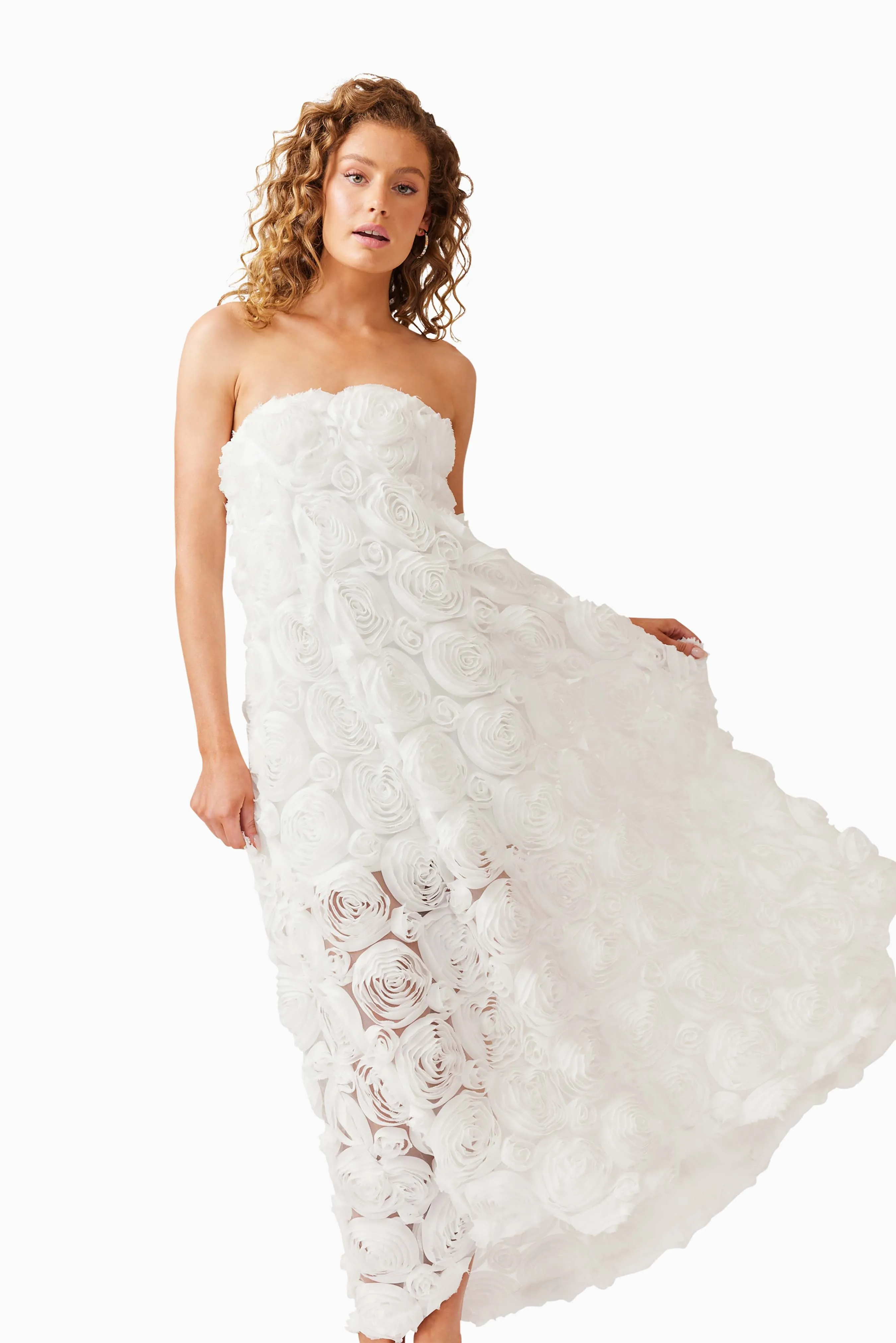 Selena Strapless Maxi Dress in White sold by Elliatt product image thumbnail 5