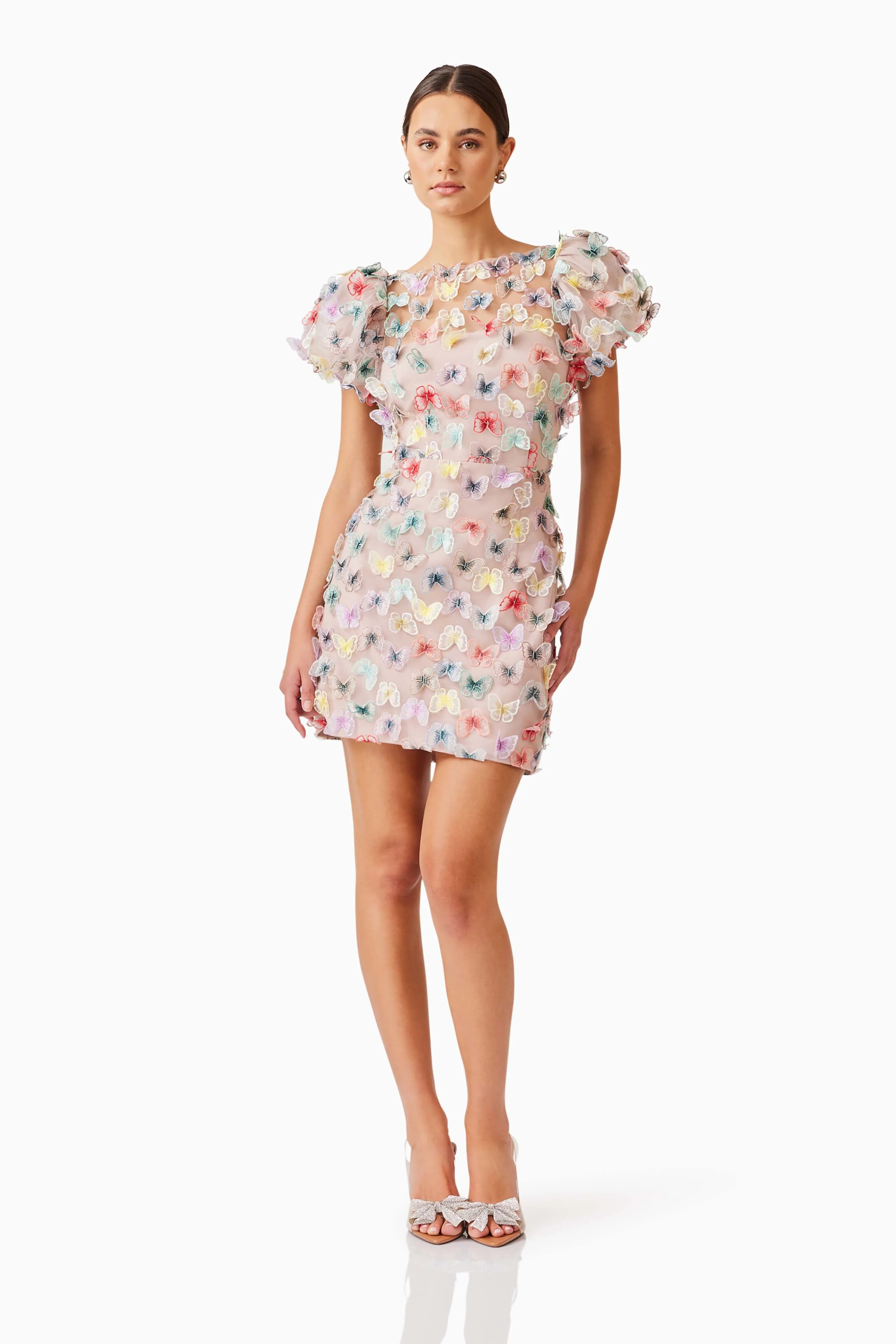 Aviva Puff Sleeve Mini Dress in Pink sold by Elliatt product image thumbnail 5