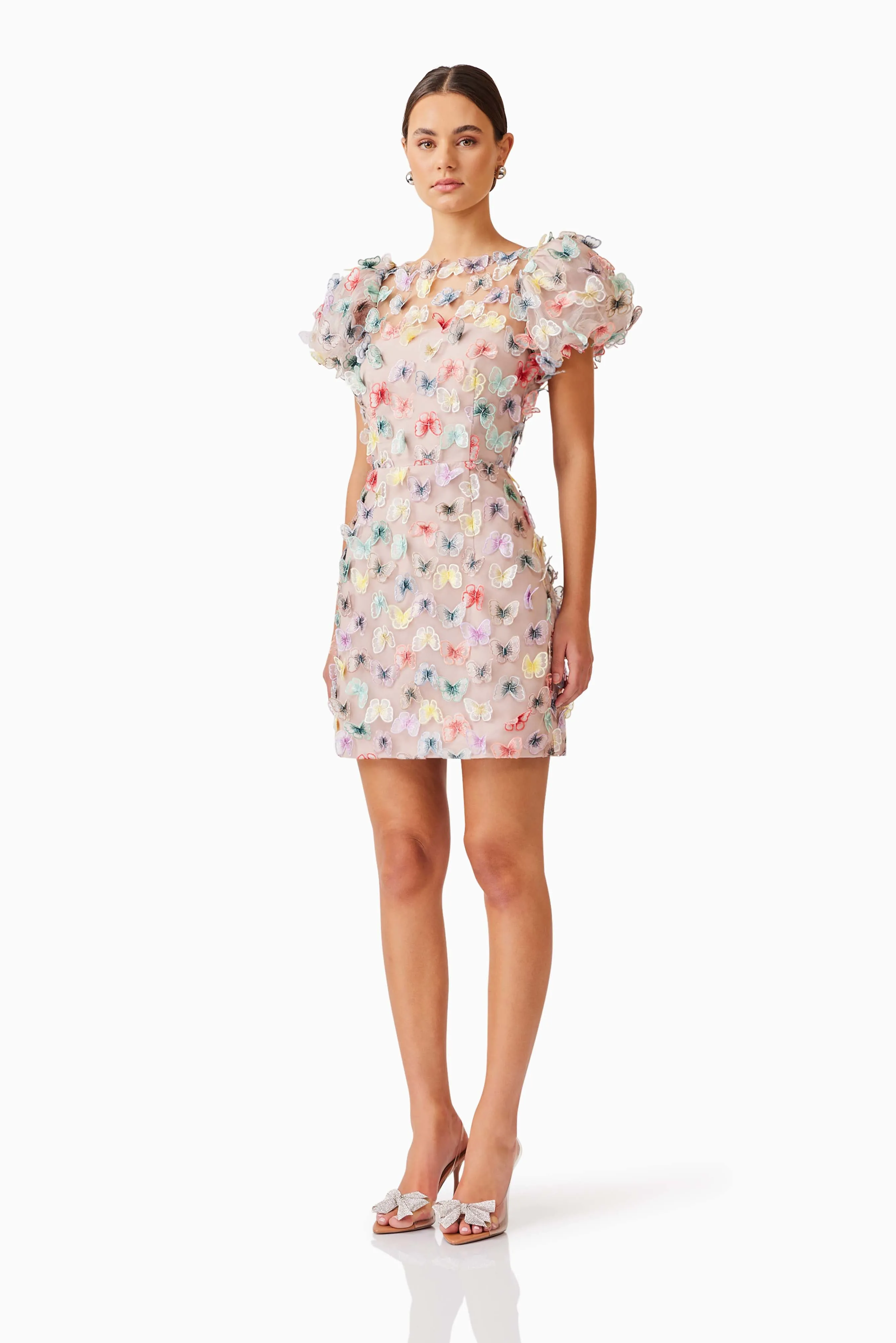 Aviva Puff Sleeve Mini Dress in Pink sold by Elliatt product image thumbnail 3