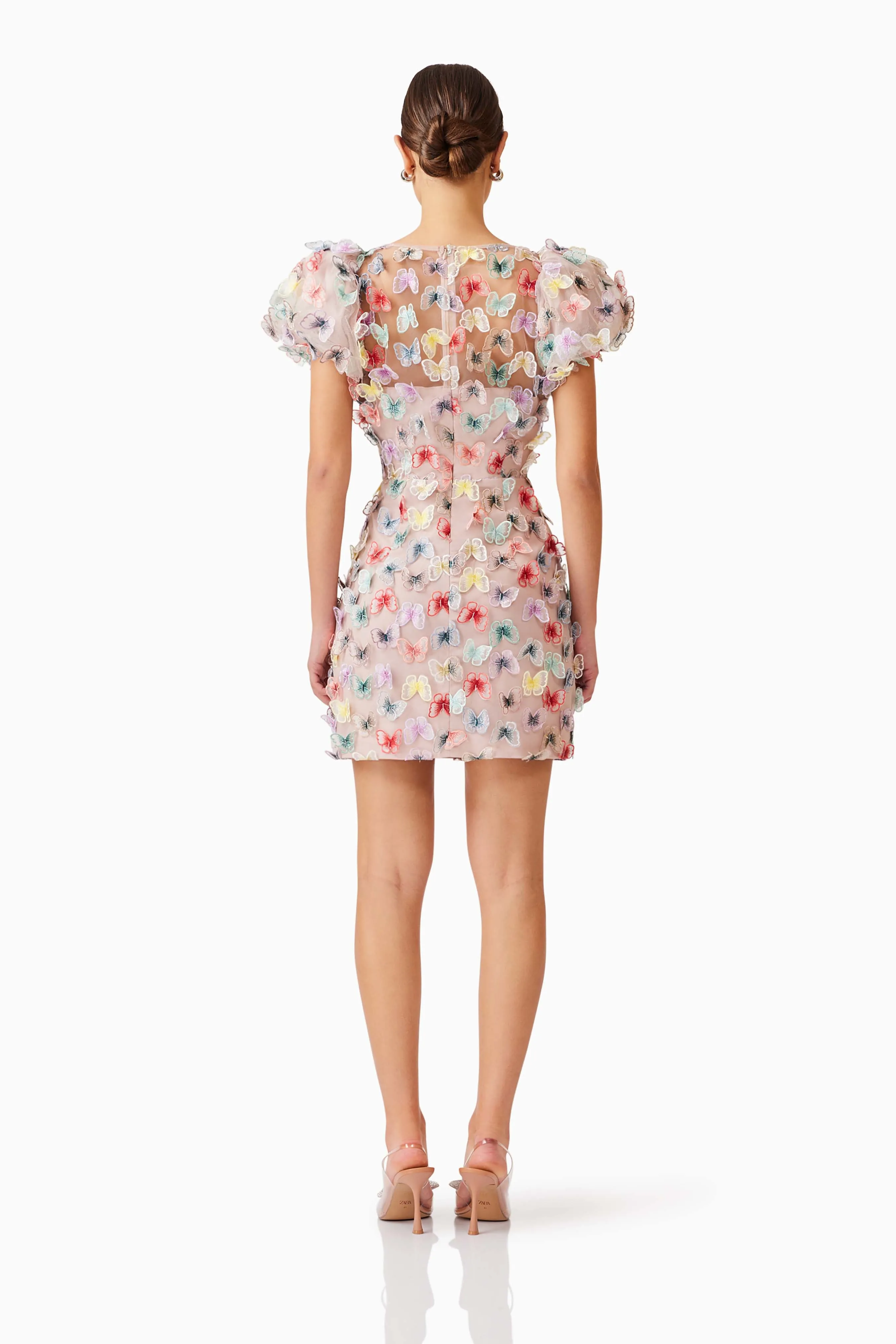 Aviva Puff Sleeve Mini Dress in Pink sold by Elliatt product image thumbnail 4