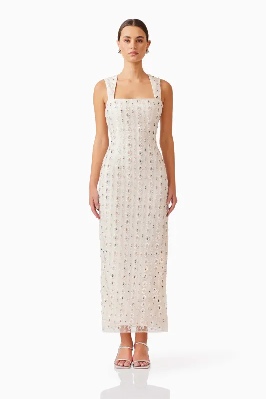 Kristina Maxi Dress in White sold by Elliatt