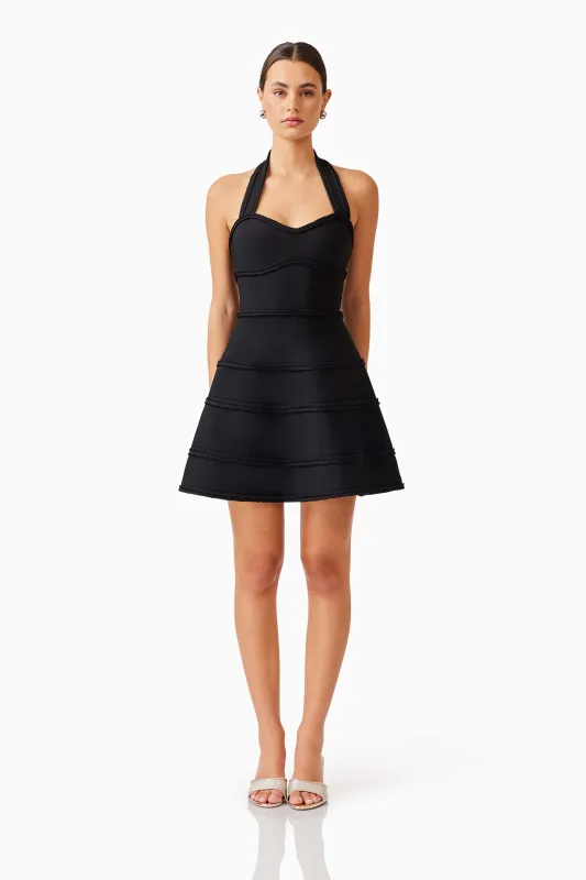 Katlyn Halter Mini Dress in Black sold by Elliatt