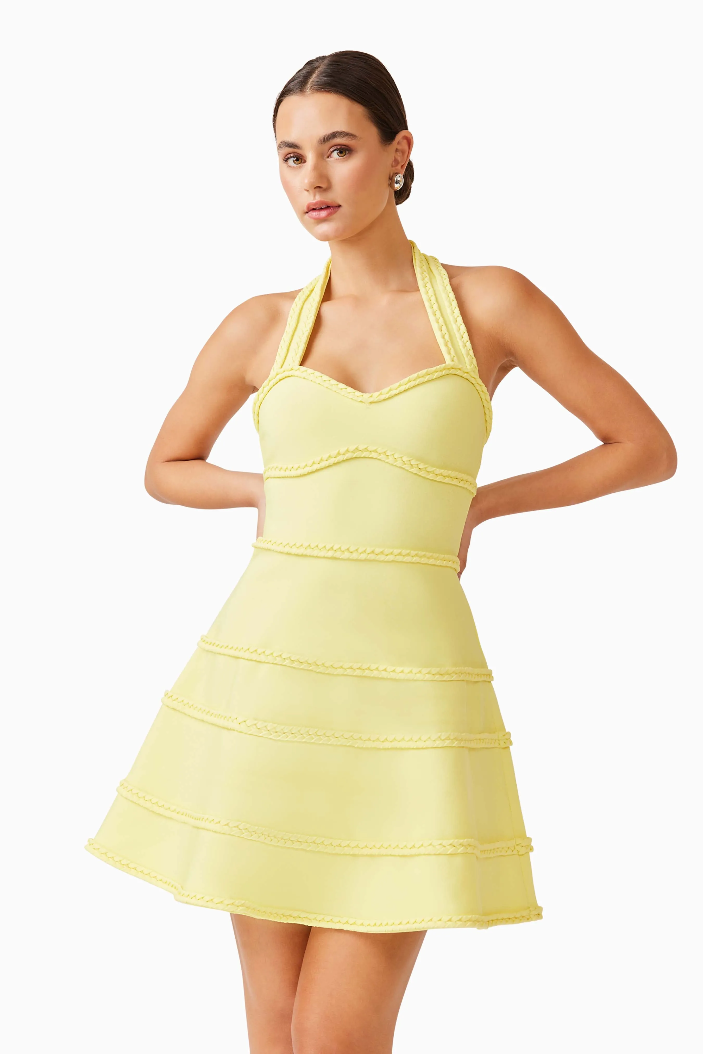 Katlyn Halter Mini Dress in Yellow sold by Elliatt product image thumbnail 2