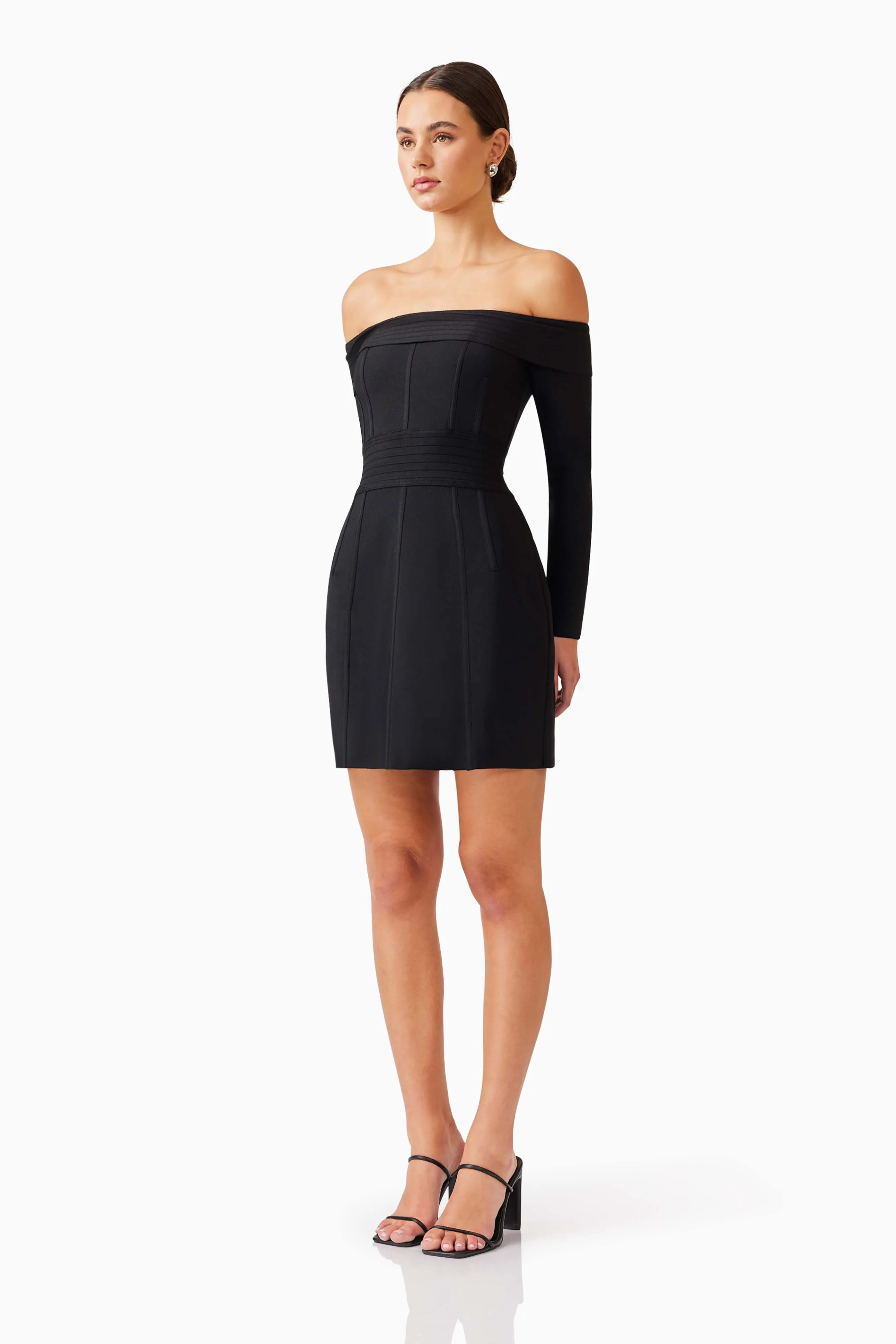 Katlyn Off The Shoulder Mini Dress in Black sold by Elliatt product image thumbnail 3