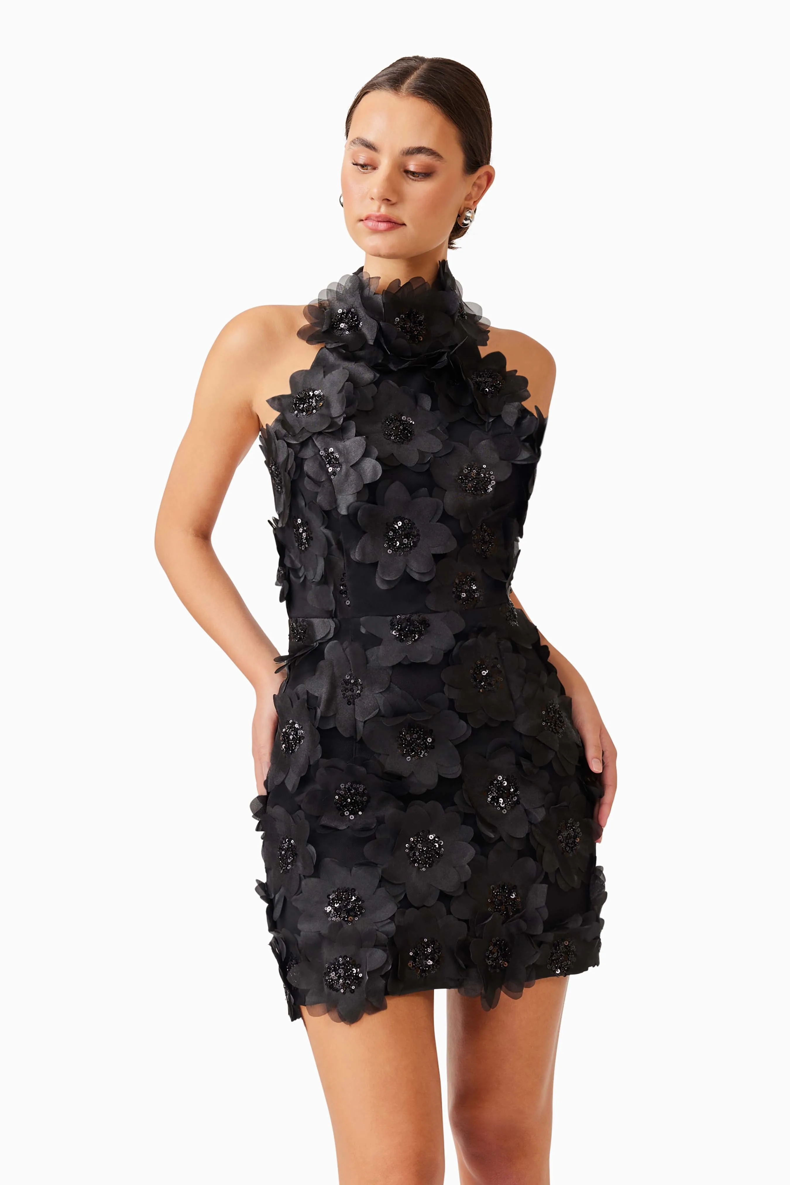 Cherry Blossom Mini Dress in Black sold by Elliatt product image thumbnail 5