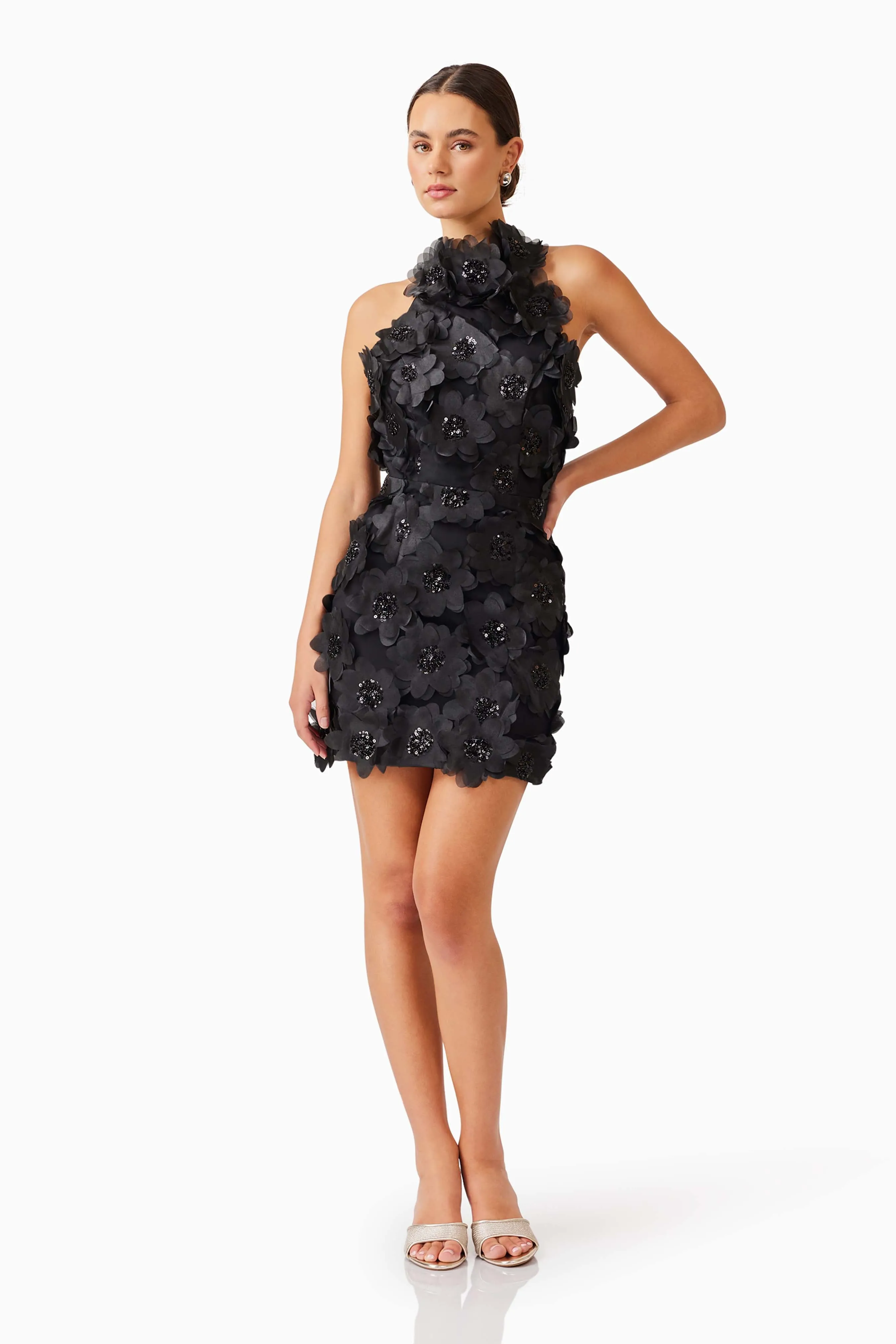 Cherry Blossom Mini Dress in Black sold by Elliatt product image thumbnail 3