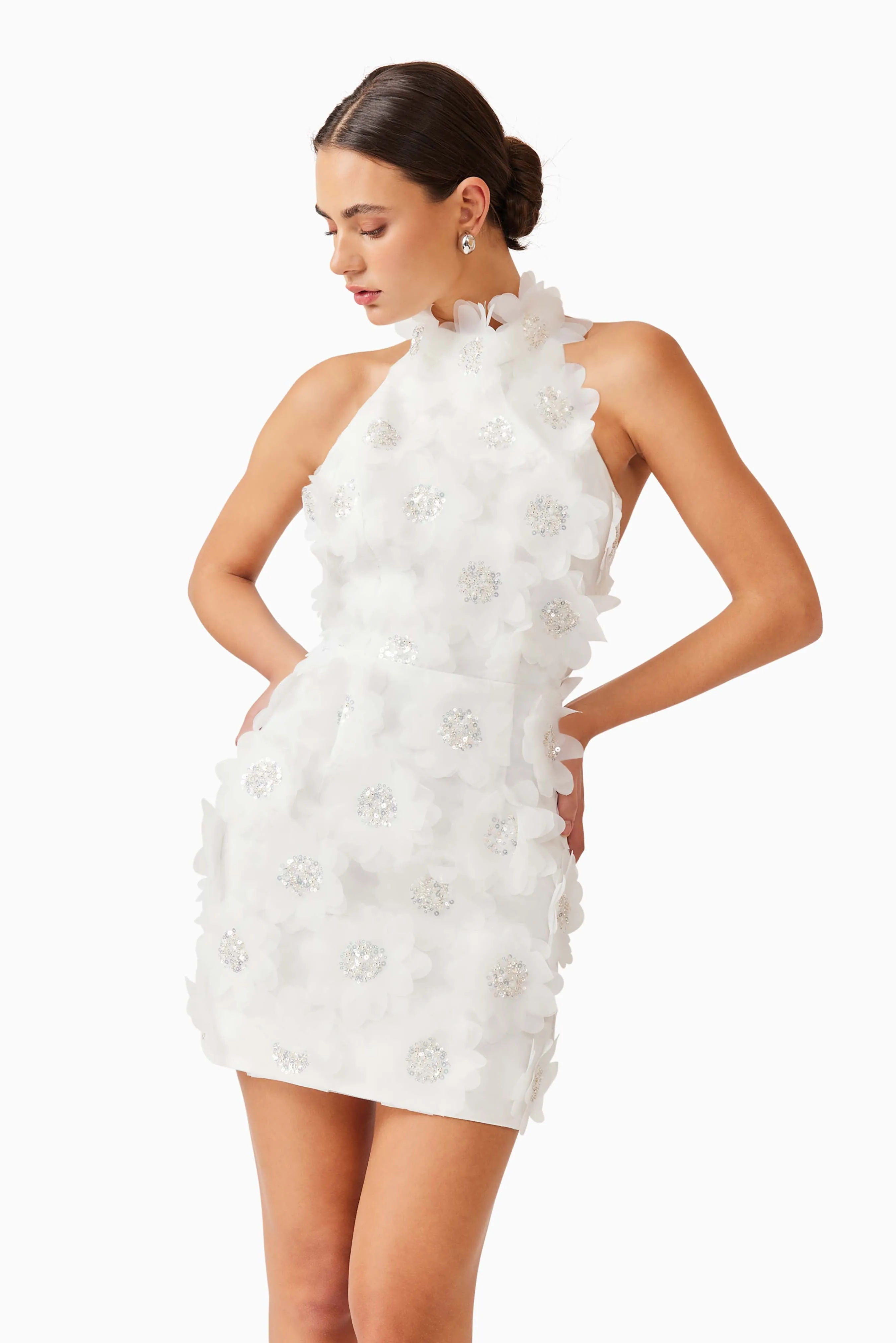 Cherry Blossom Mini Dress in White sold by Elliatt product image thumbnail 2