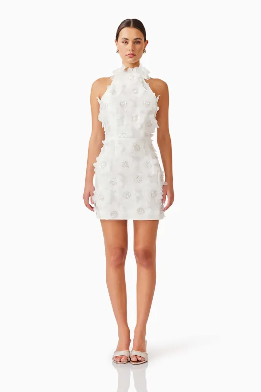Cherry Blossom Mini Dress in White sold by Elliatt