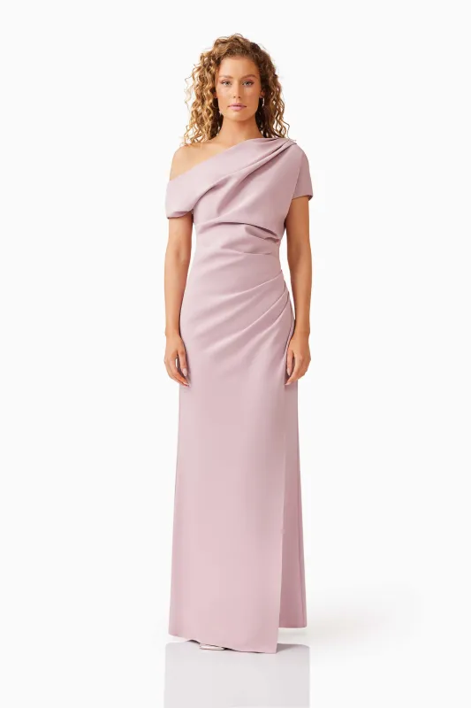 Kourtney Asymmetrical Maxi Dress in Pink sold by Elliatt
