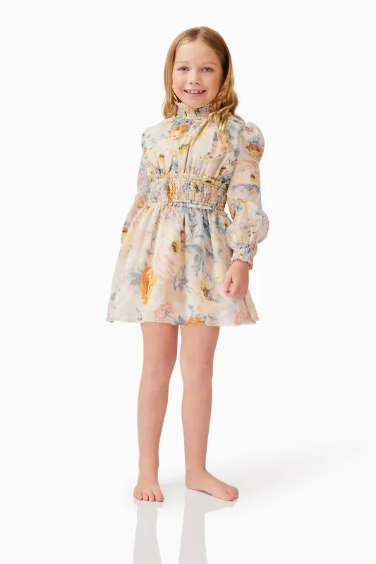 Astrid Long Sleeve Girls Dress in Floral made by Elliatt