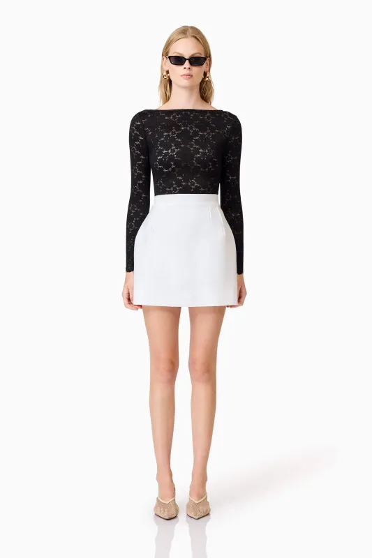 CURAAE Kira Stretch Lace Top In Black sold by Elliatt