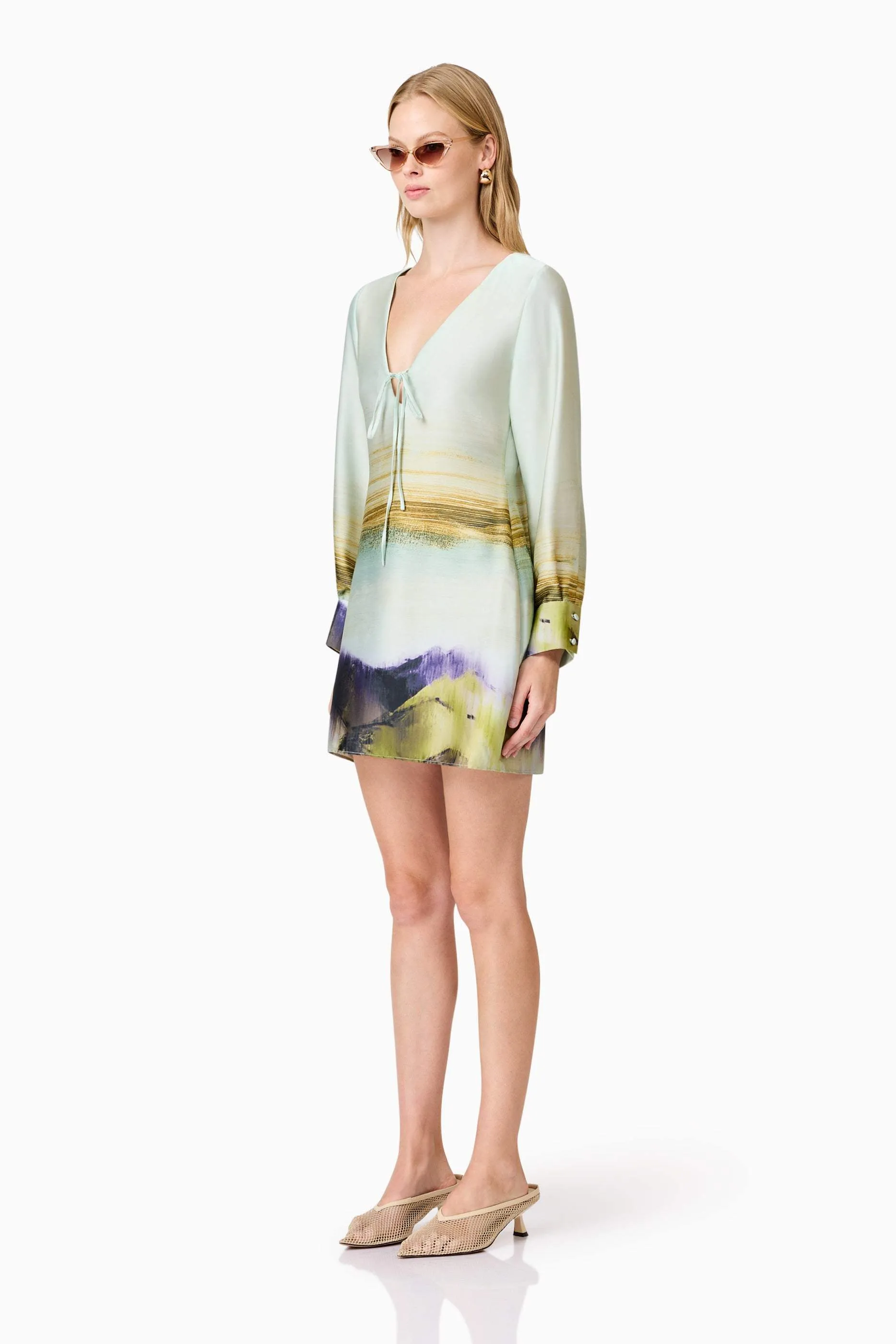 CURAAE Willow Satin Mini Dress In Blue sold by Elliatt product image thumbnail 2