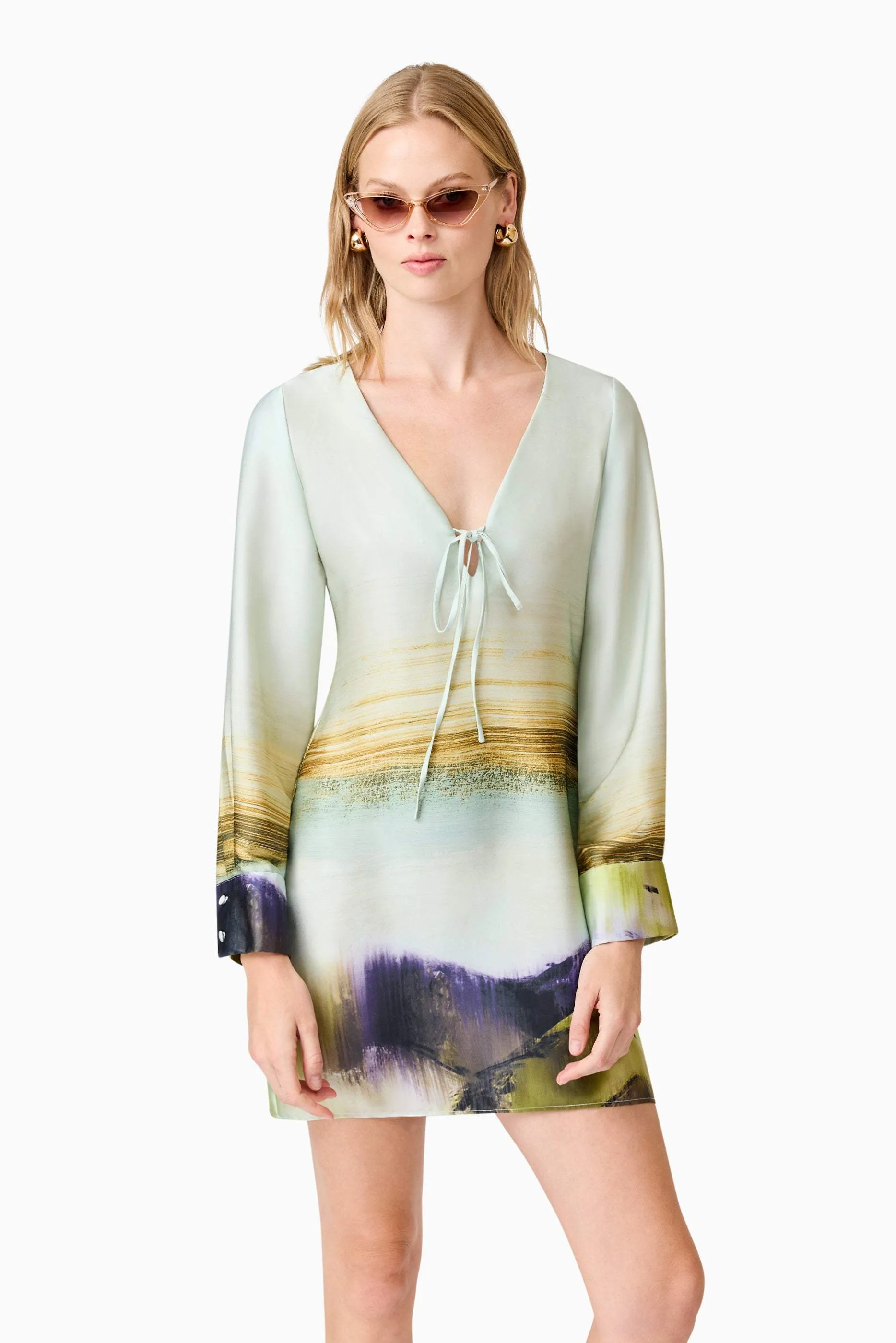 CURAAE Willow Satin Mini Dress In Blue sold by Elliatt product image thumbnail 4