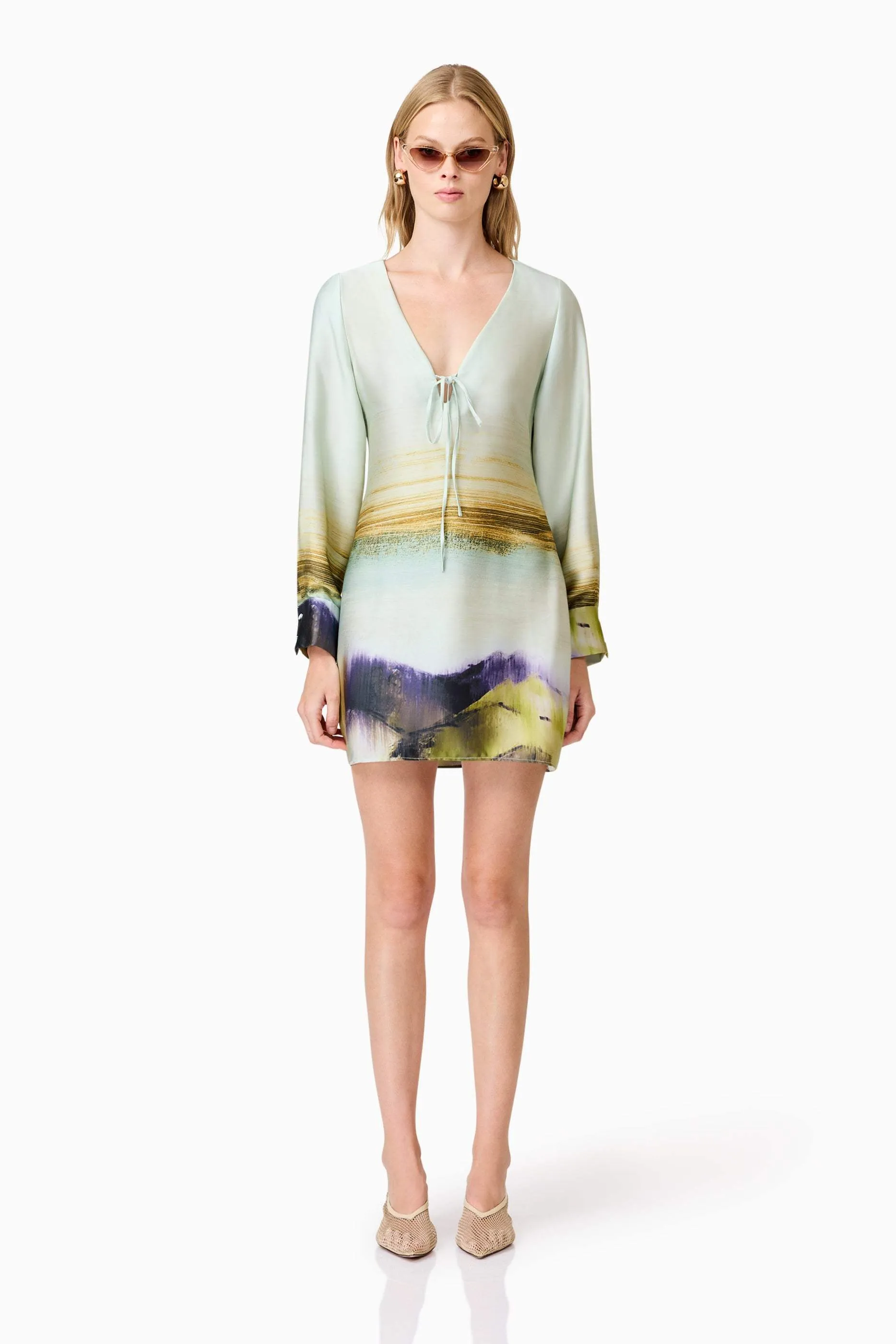 CURAAE Willow Satin Mini Dress In Blue sold by Elliatt