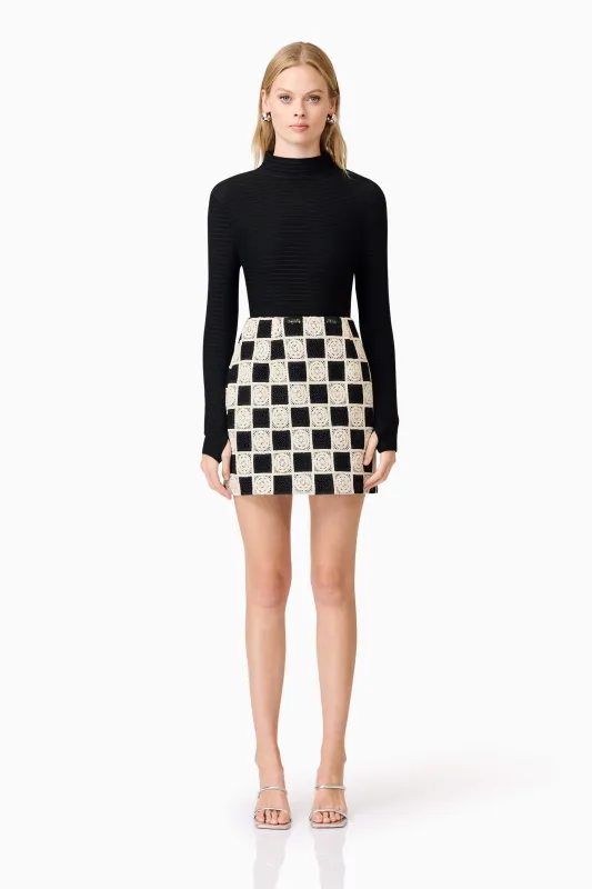 CURAAE Amyra Textured Stretch Top In Black sold by Elliatt