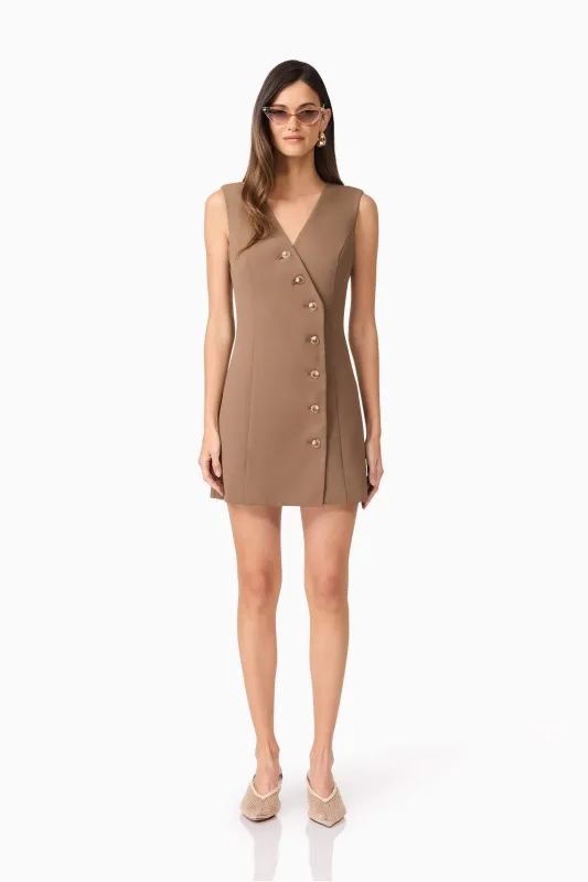 CURAAE Sandy Suit Mini Dress In Brown sold by Elliatt