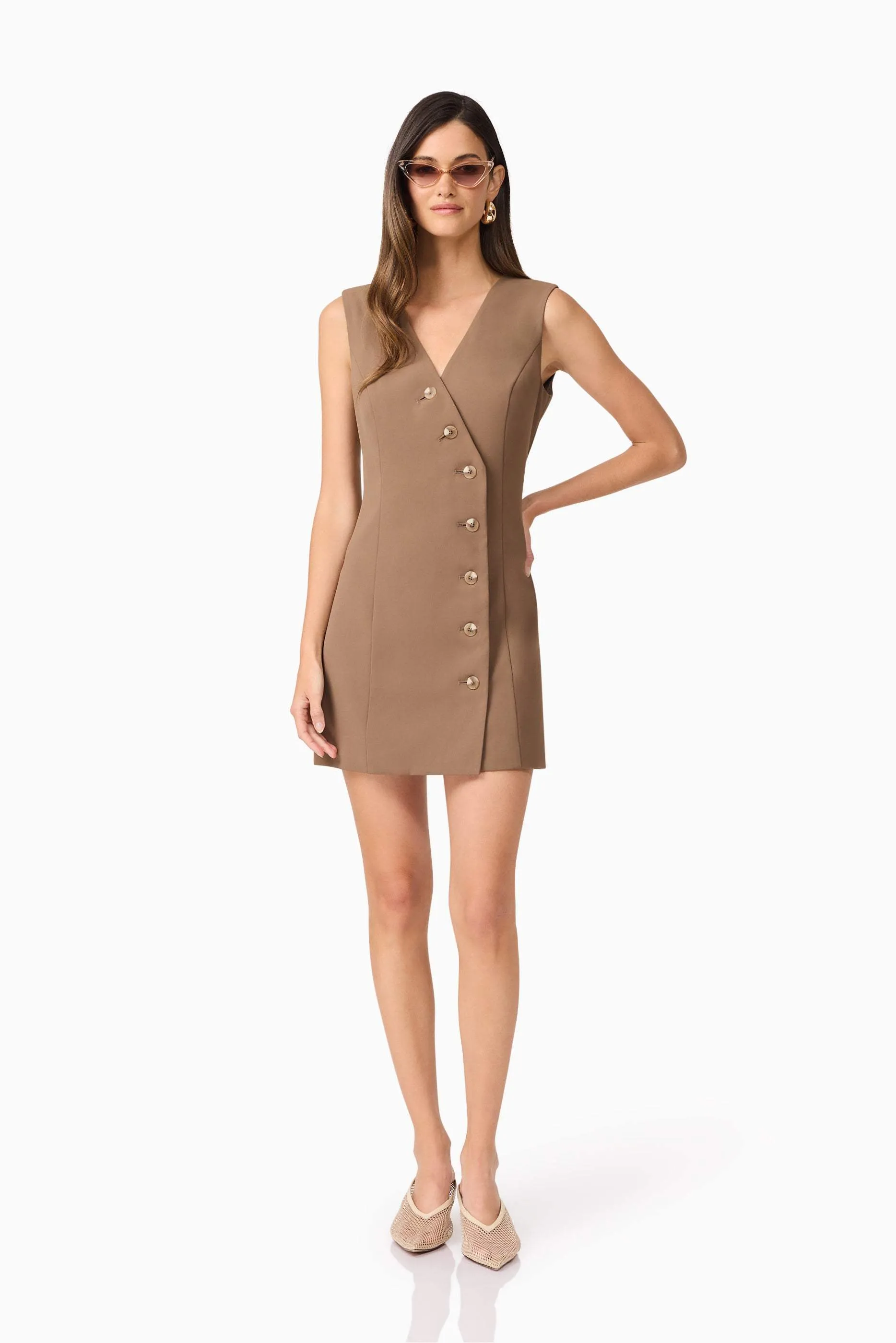 CURAAE Sandy Suit Mini Dress In Brown sold by Elliatt product image thumbnail 3