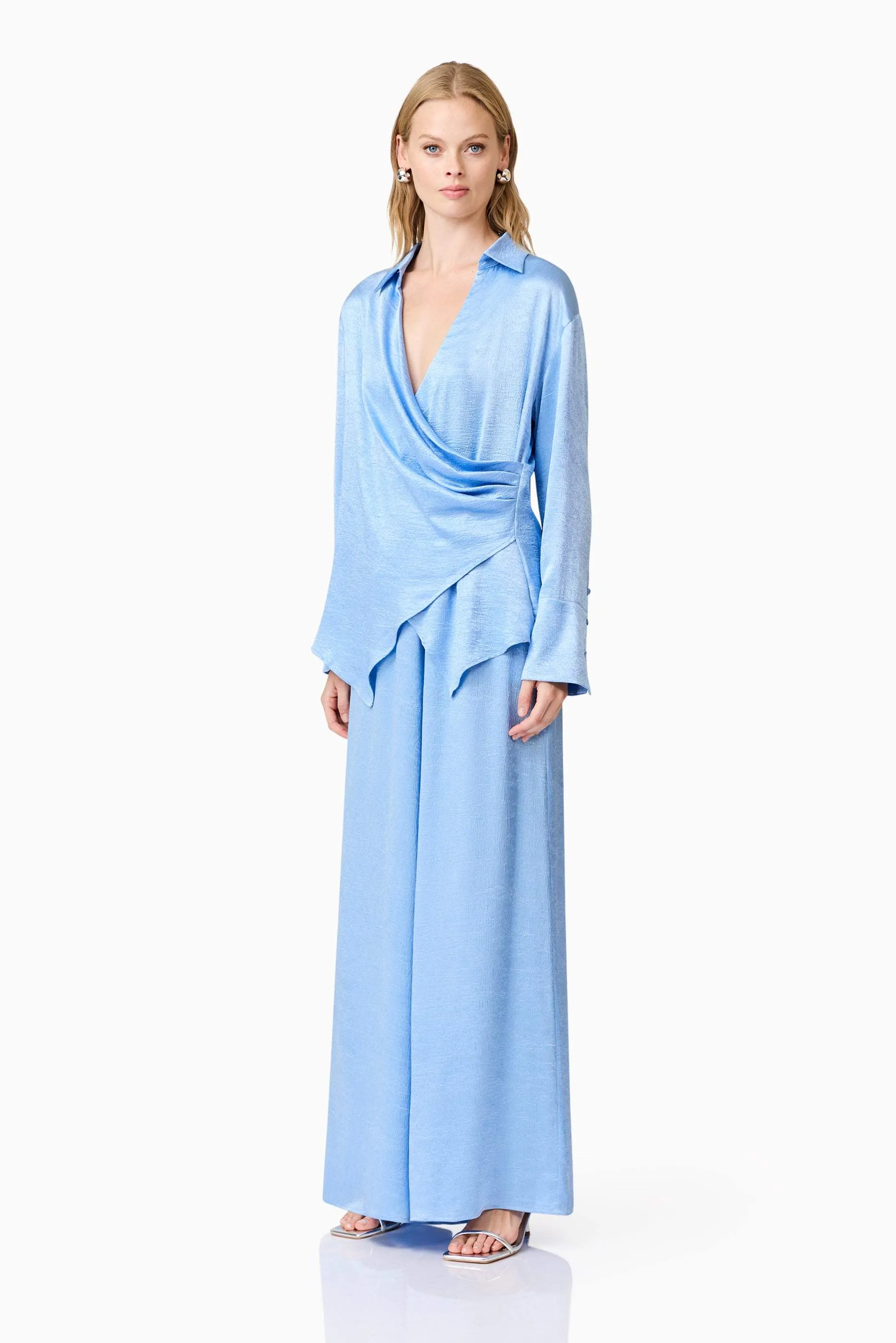 CURAAE Fluer Satin Shirt In Blue sold by Elliatt product image thumbnail 2