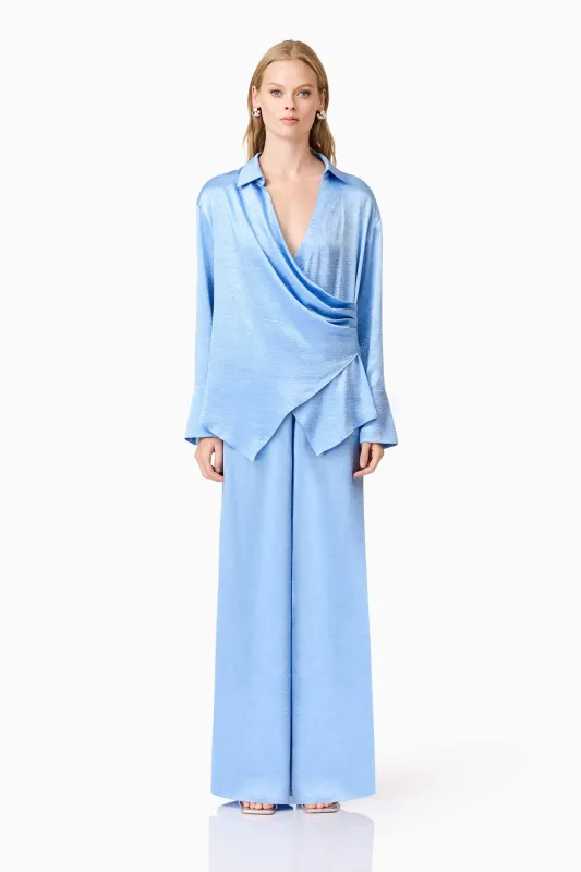 CURAAE Fluer Satin Shirt In Blue sold by Elliatt