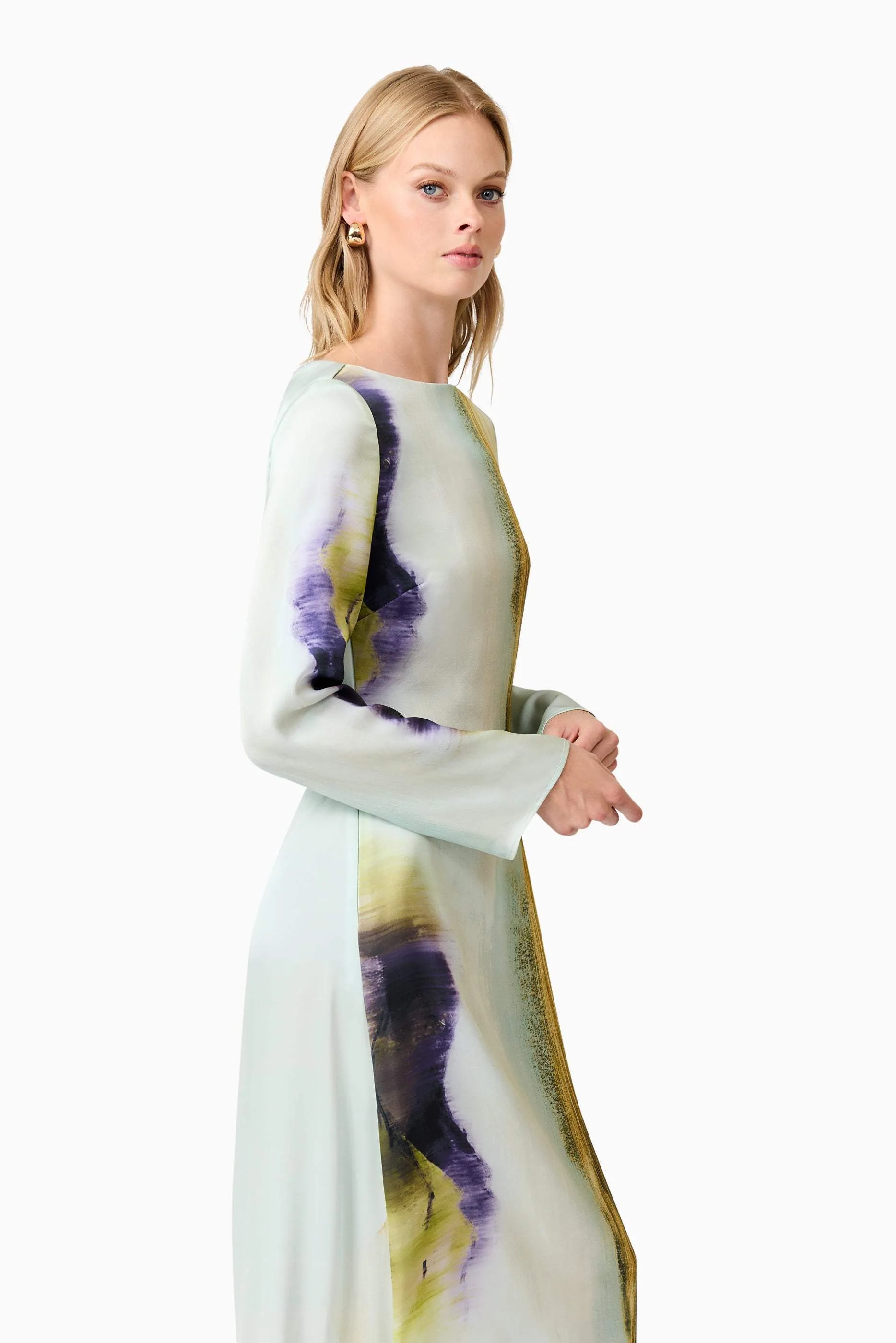 CURAAE Willow Satin Maxi Dress In Blue sold by Elliatt product image thumbnail 5