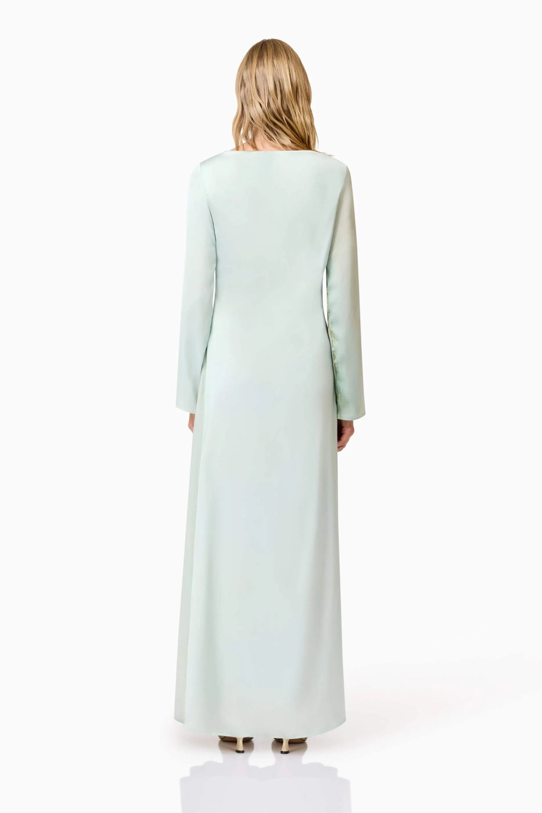 CURAAE Willow Satin Maxi Dress In Blue sold by Elliatt product image thumbnail 4