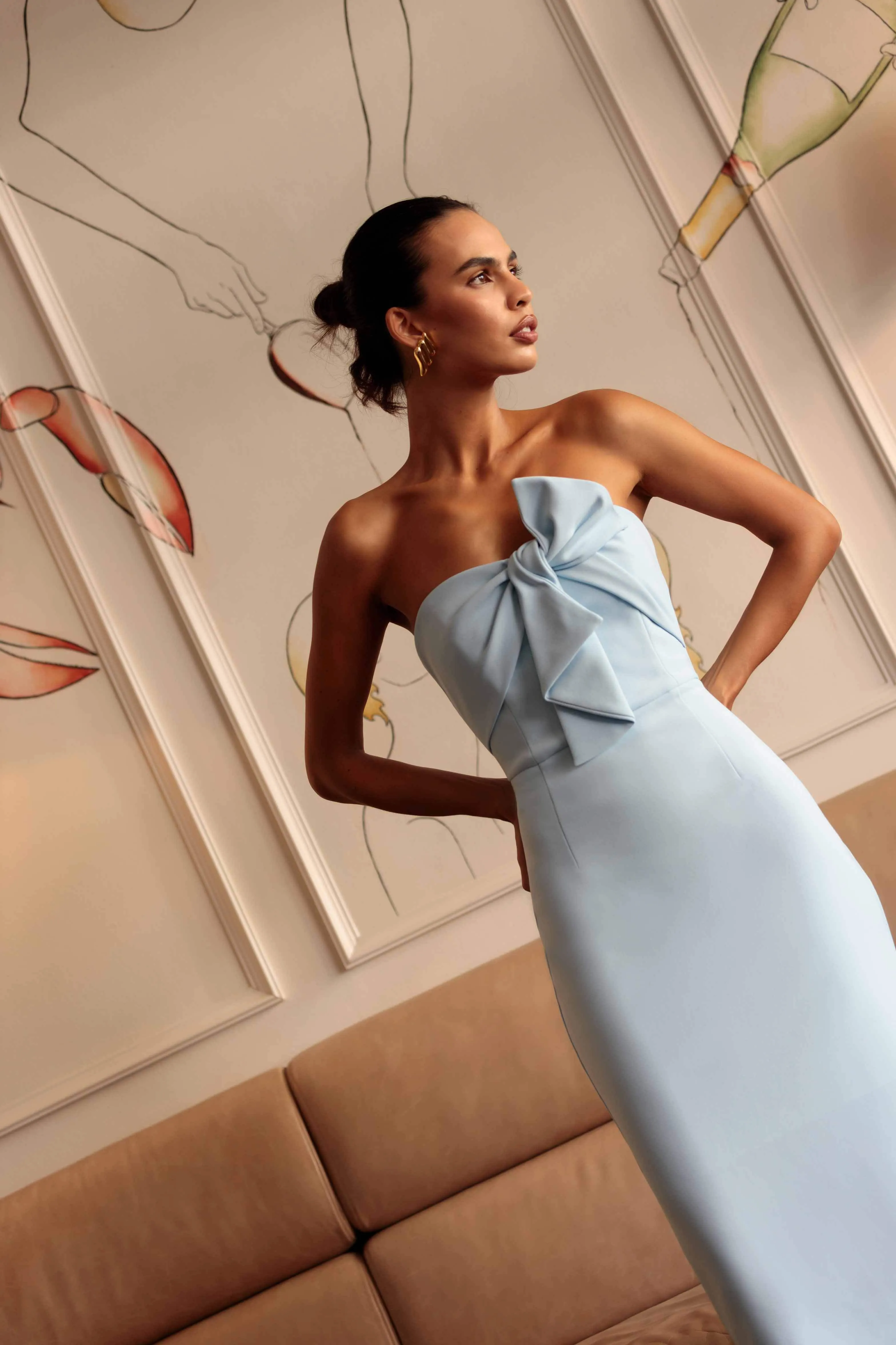 Ami Strapless Midi Dress in Blue sold by Elliatt product image thumbnail 3