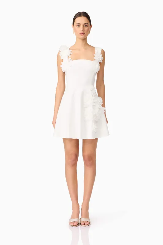 Jada Floral Mini Dress in White sold by Elliatt