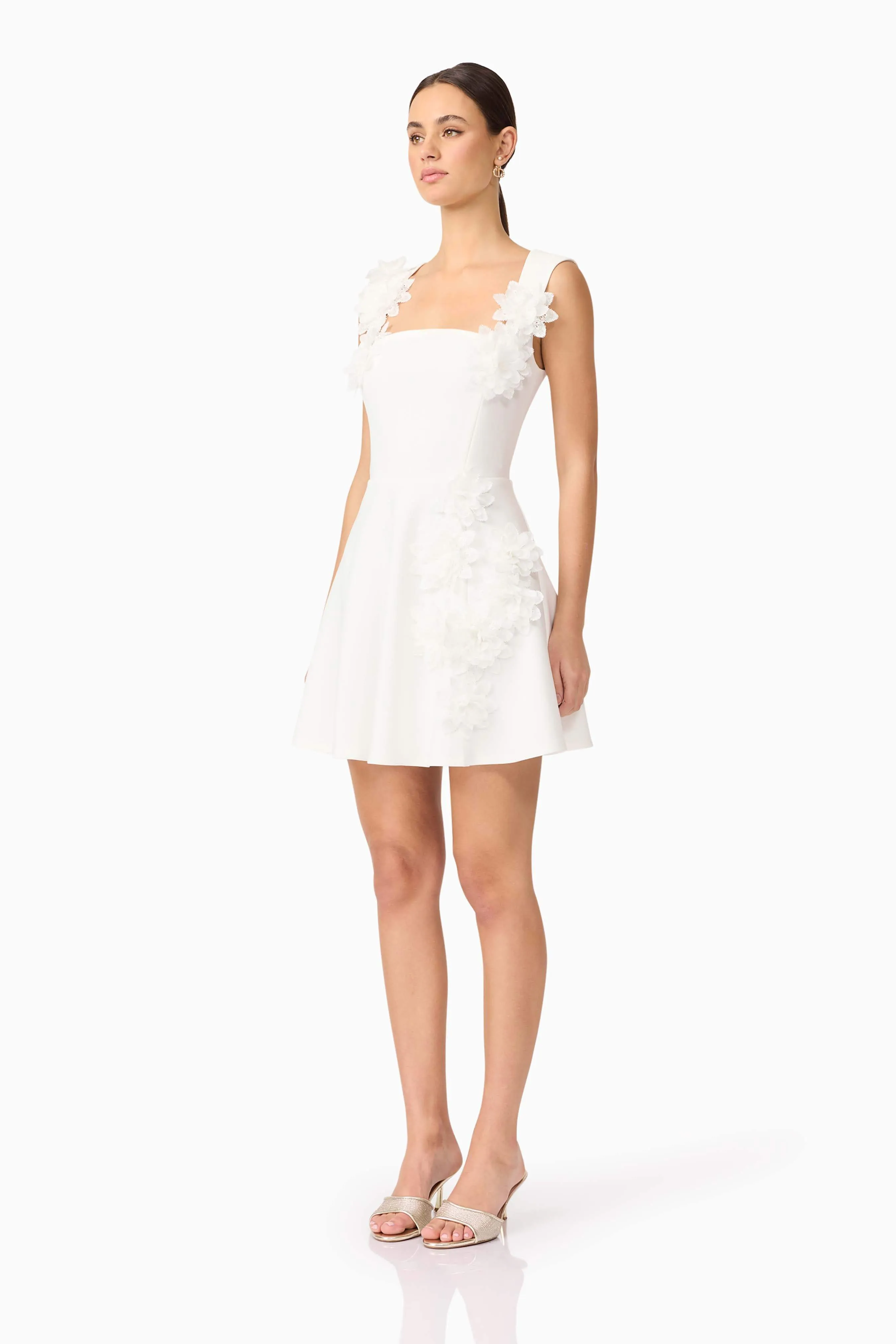 Jada Floral Mini Dress in White sold by Elliatt product image thumbnail 5