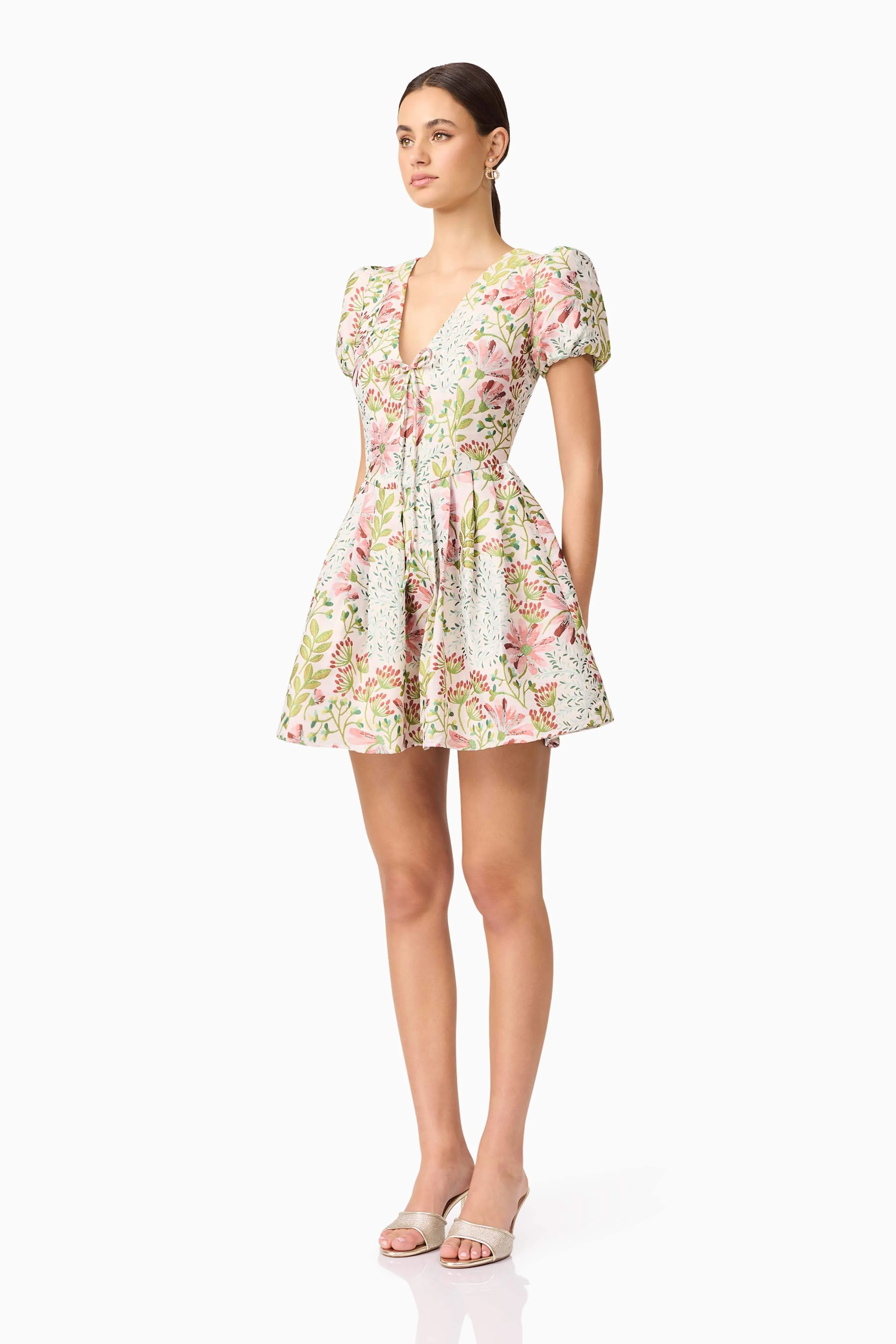 Calaantha Puff Sleeve Mini Dress in Floral sold by Elliatt product image thumbnail 4