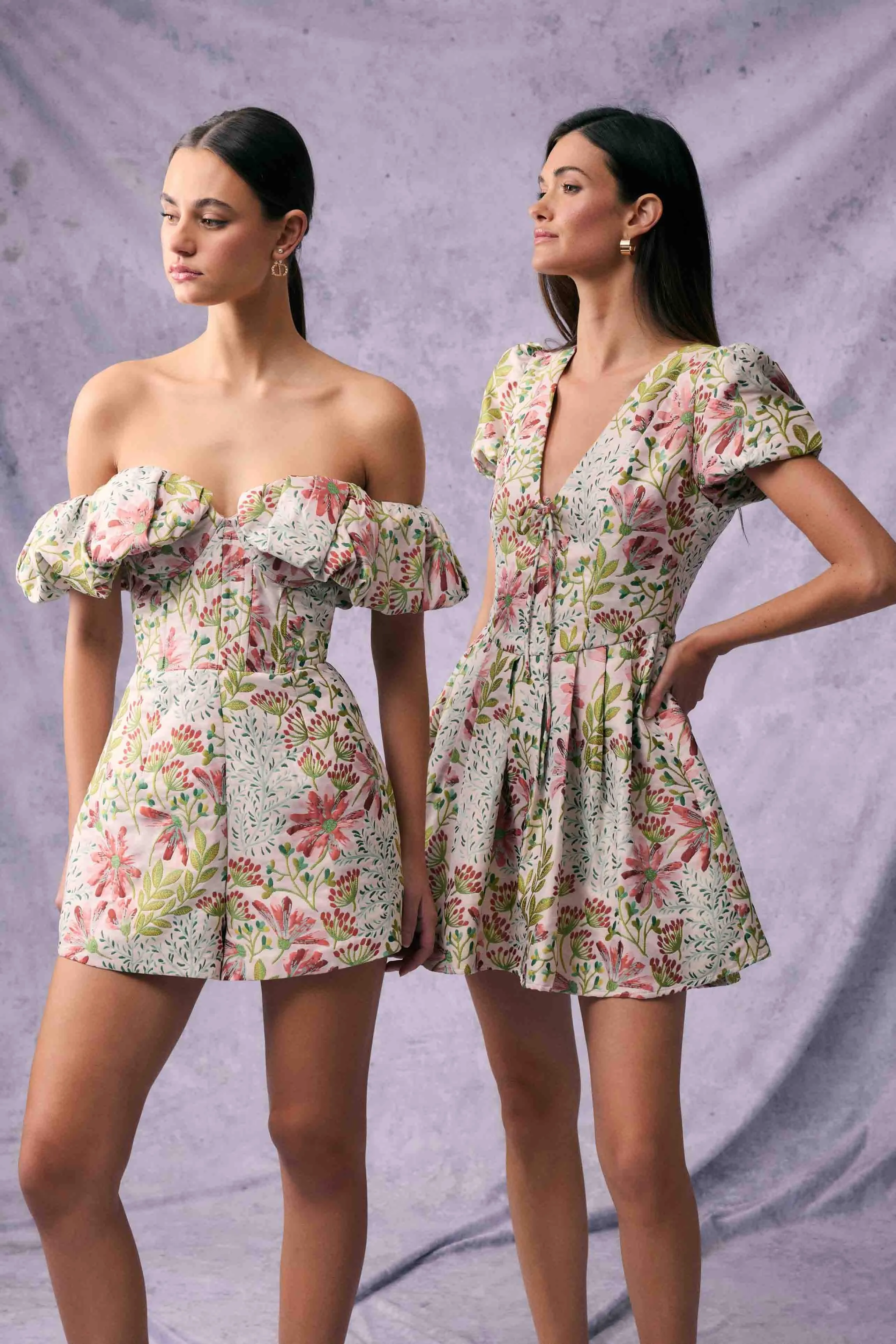 Calaantha Puff Sleeve Mini Dress in Floral sold by Elliatt product image thumbnail 2