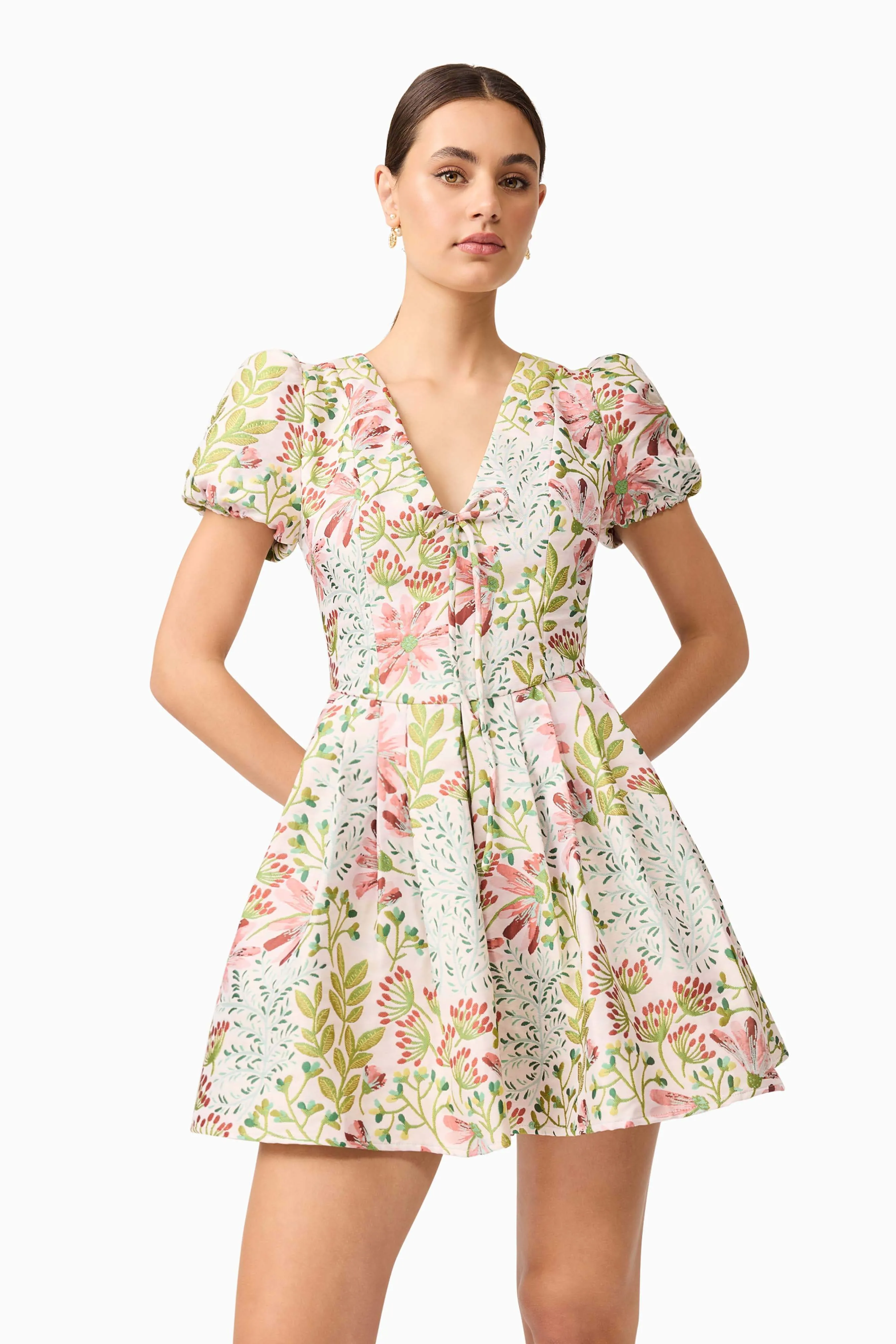 Calaantha Puff Sleeve Mini Dress in Floral sold by Elliatt product image thumbnail 3