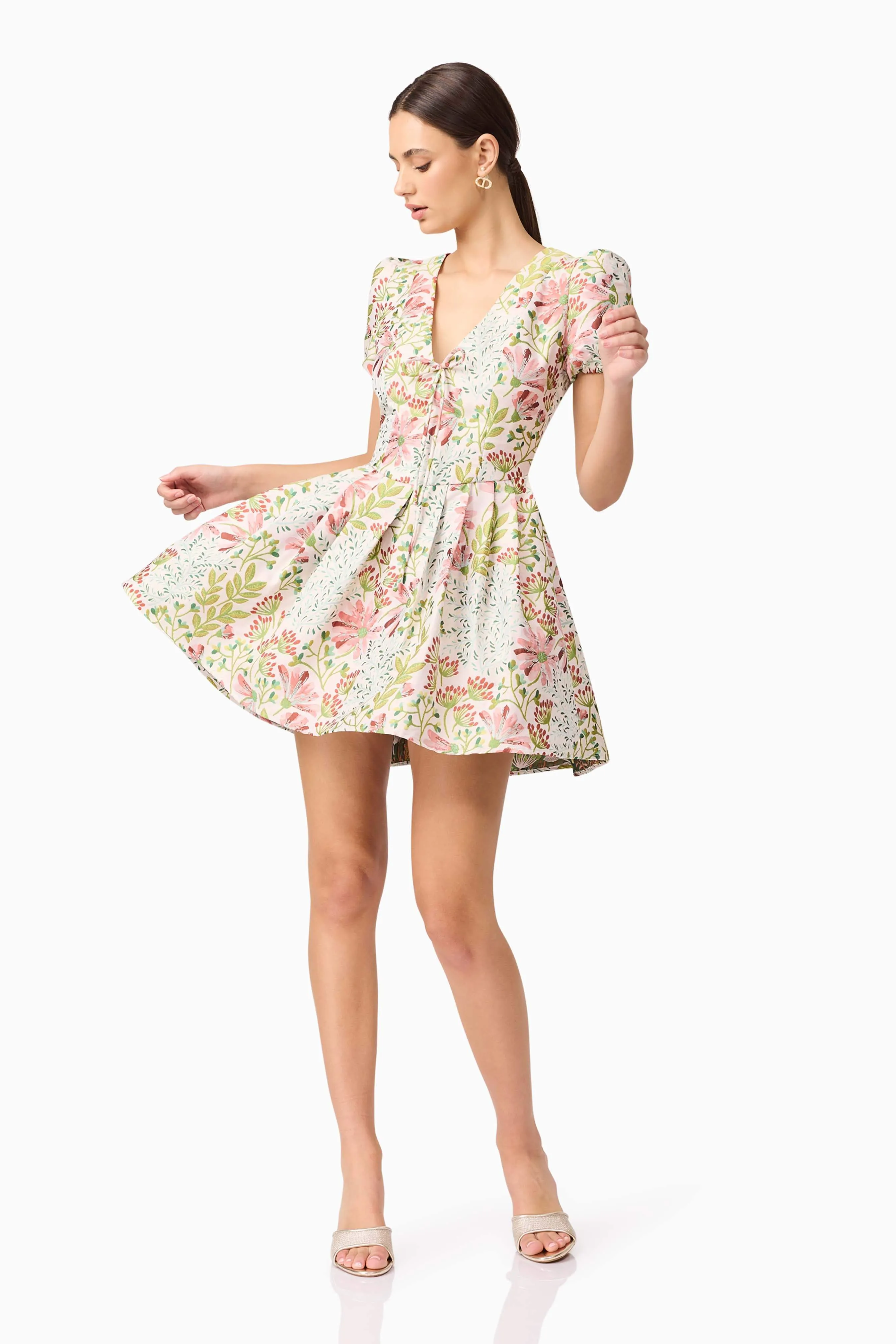 Calaantha Puff Sleeve Mini Dress in Floral sold by Elliatt product image thumbnail 5