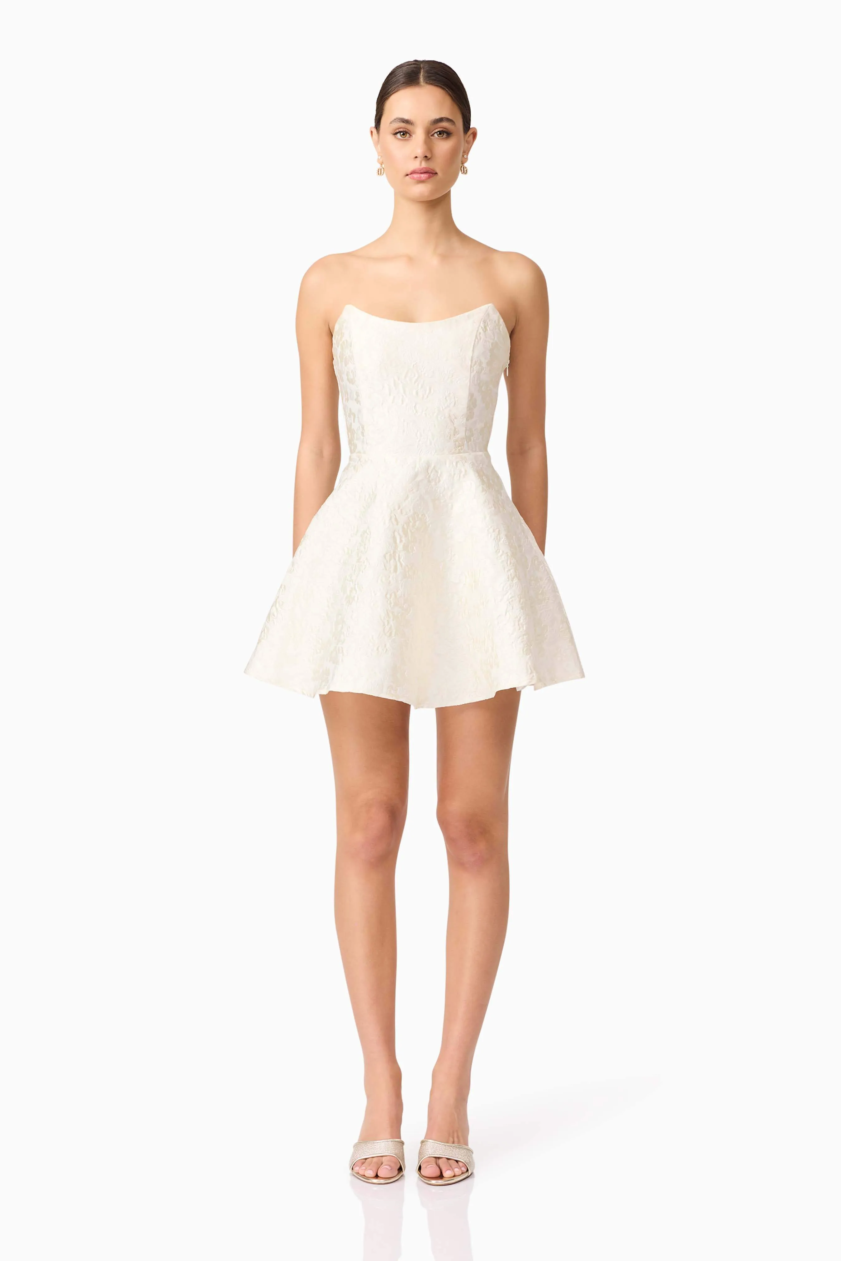Galadirel Strapless Mini Dress in White sold by Elliatt