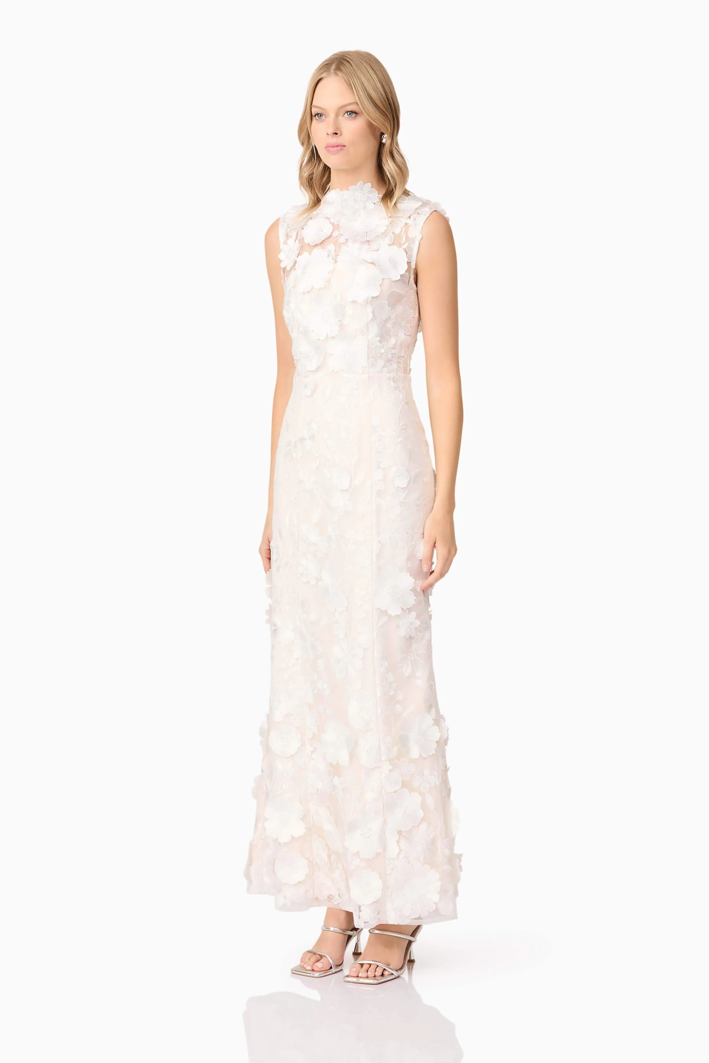 Yvette 3D Gown in White sold by Elliatt product image thumbnail 3