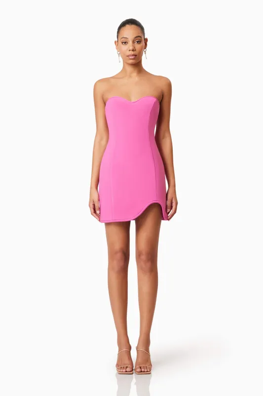Janelle Strapless Mini Dress In Pink made by Elliatt